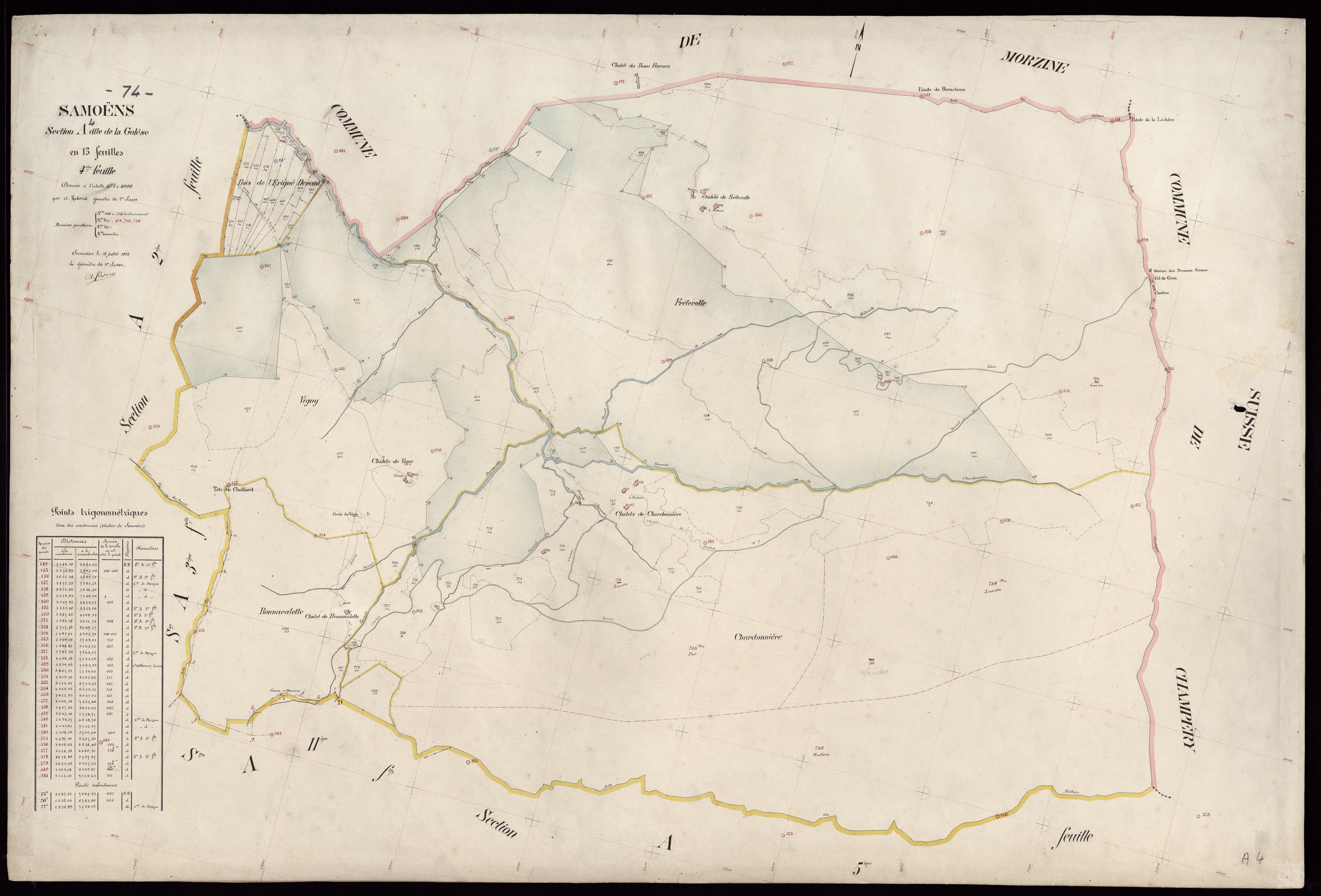 3 P 3 8004 - Feuille n° 5, parcelles n° 736 à 756 - 15 juillet 1921