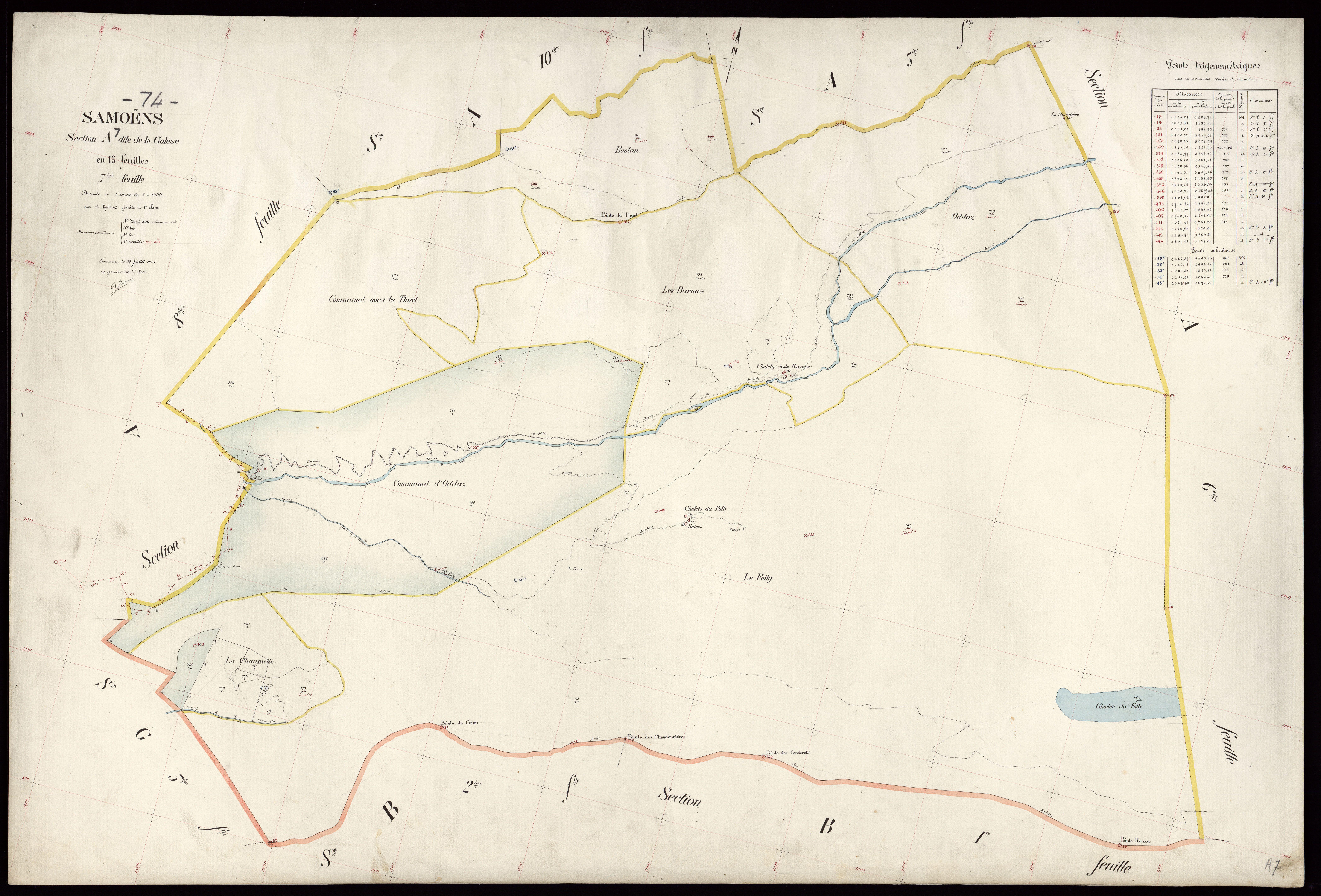 3 P 3 8007 - Feuille n° 8, parcelles n° 806bis à 1004 - 15 juillet 1921