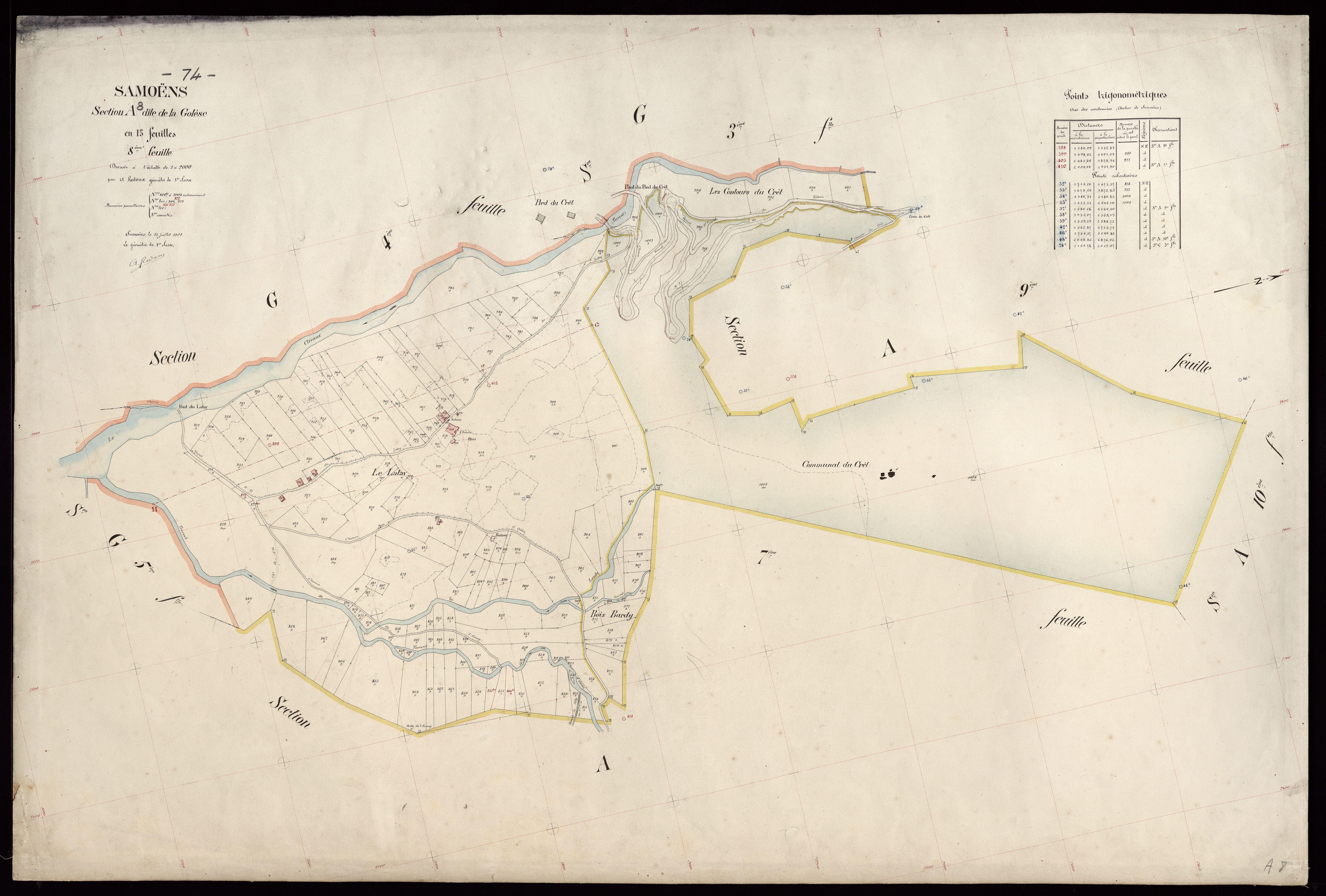 3 P 3 8008 - Feuille n° 9, parcelles n° 1005 à 1350 - 15 juillet 1921