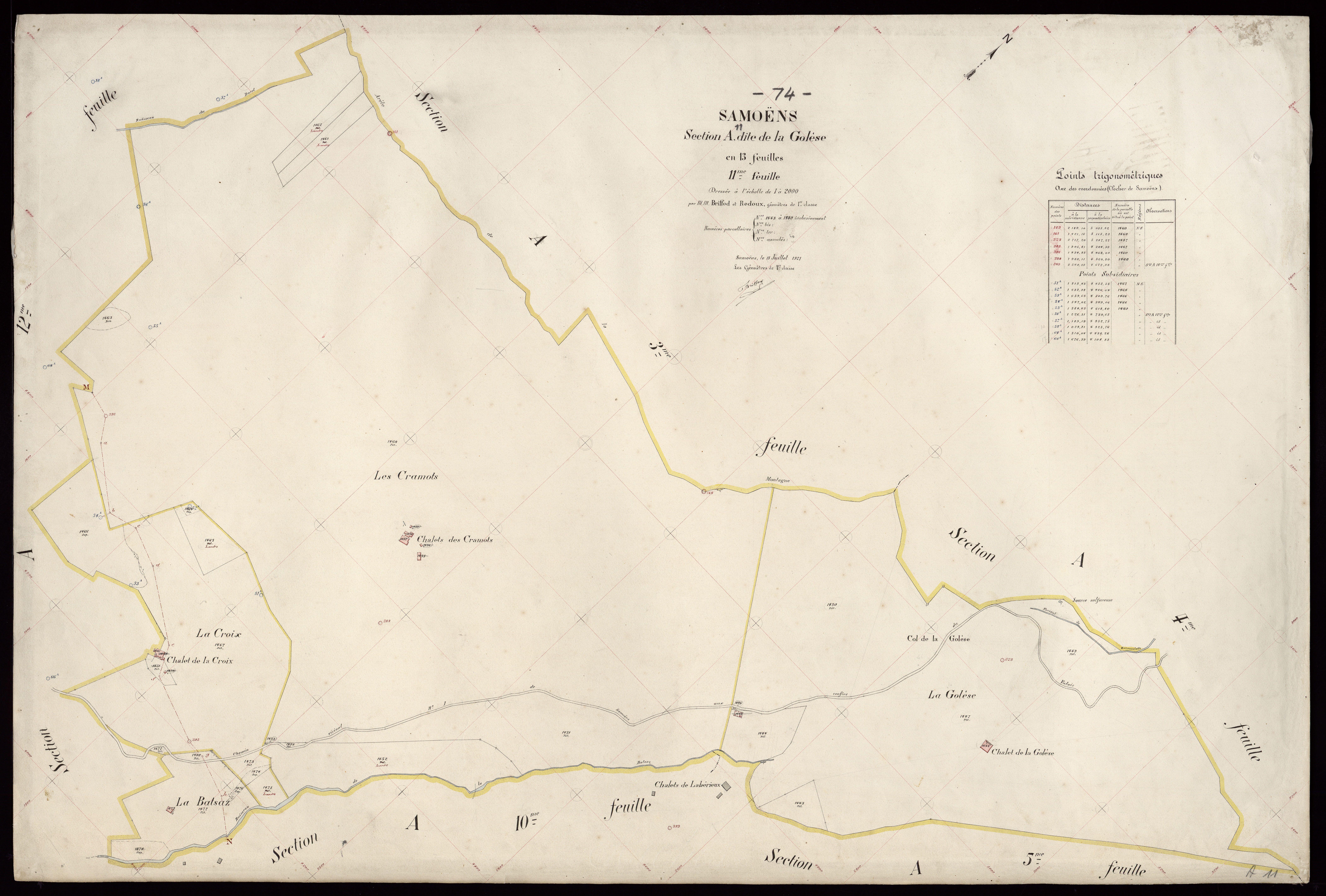 3 P 3 8011 - Feuille n° 12, parcelles n° 1481 à 1881 - 15 juillet 1921