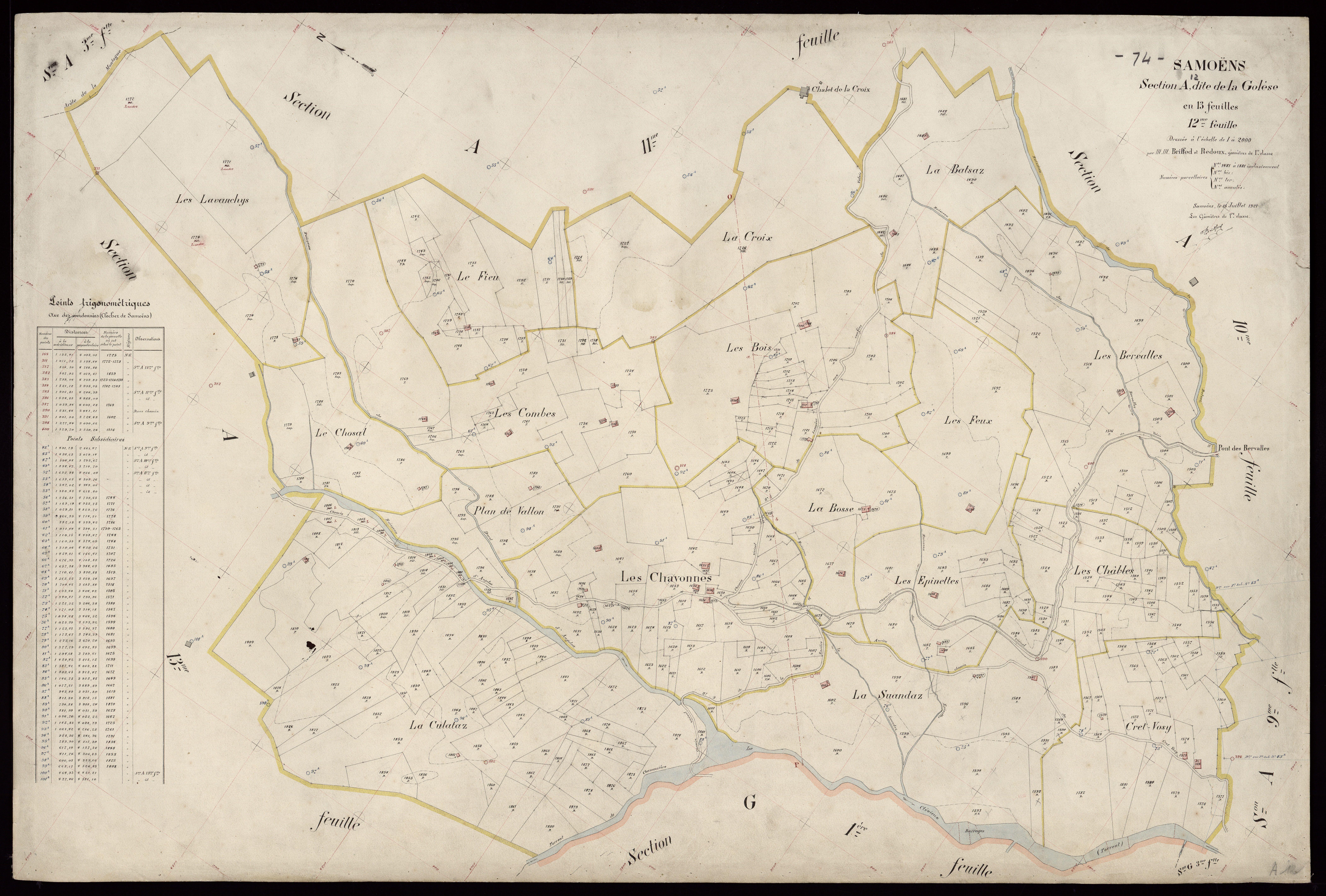 3 P 3 8012 - Feuille n° 13, parcelles n° 1882 à 1983 - 15 juillet 1921