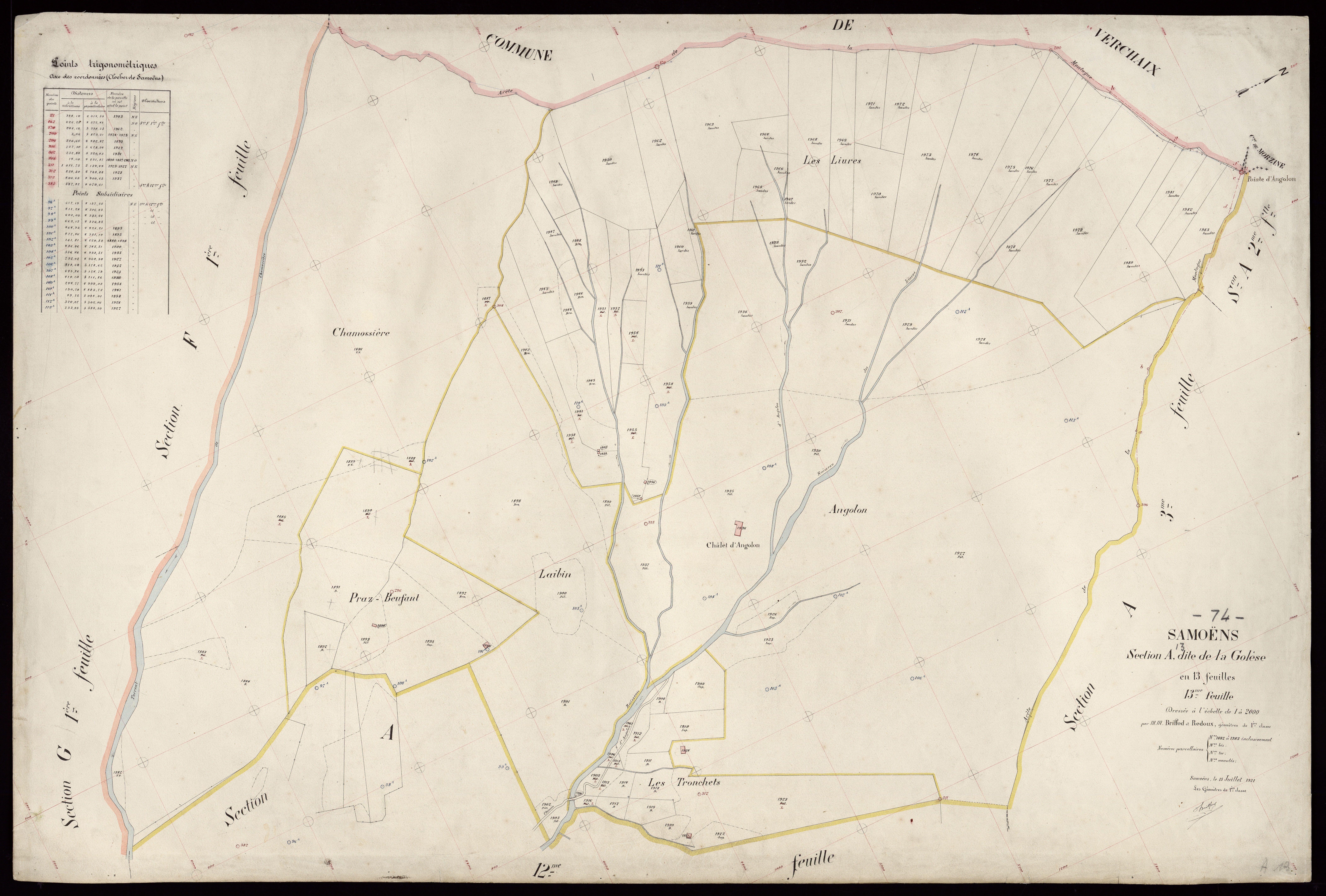 Section B : Le Vallon d'en Bas - 1921