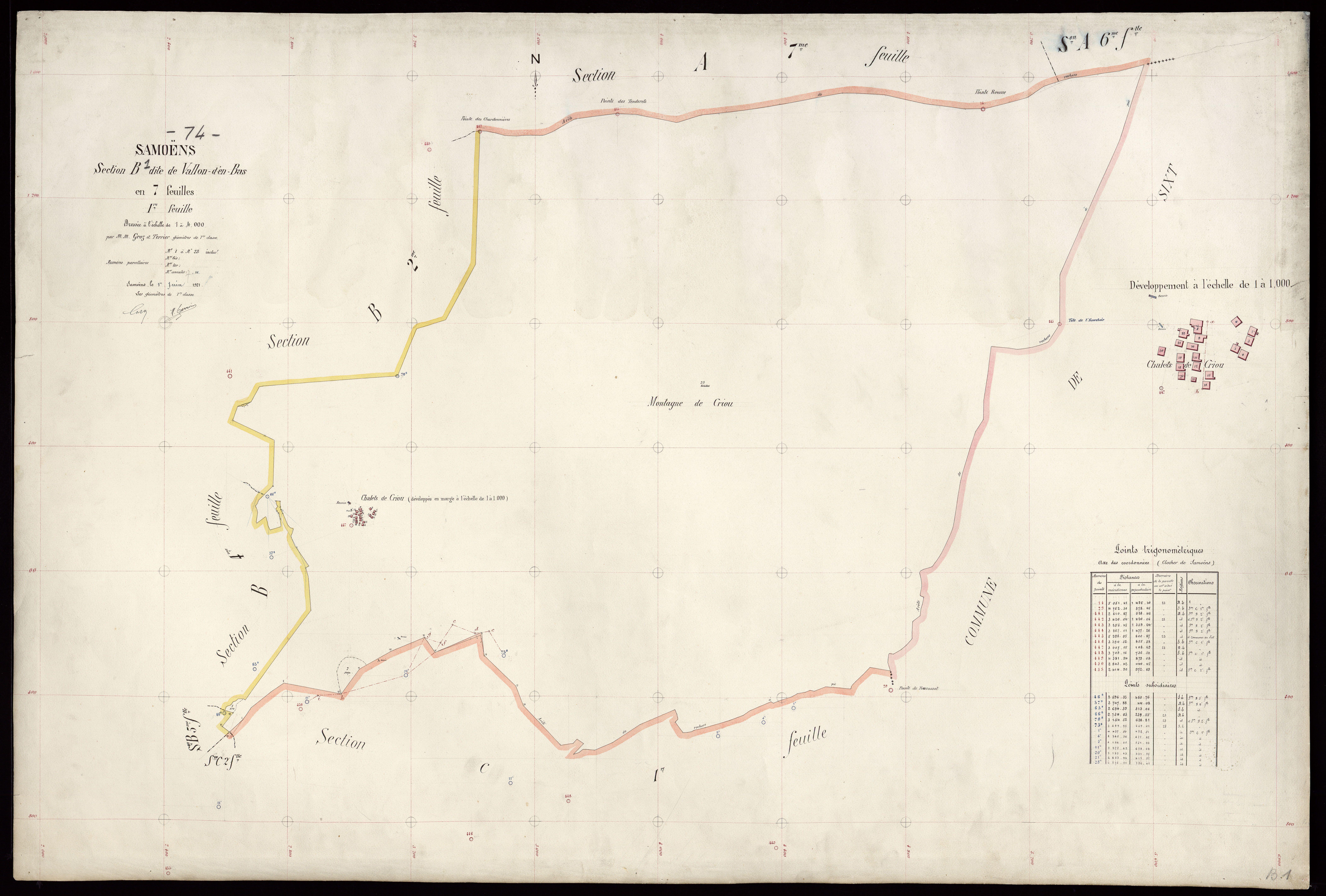 3 P 3 8014 - Feuille n° 2, parcelles n° 24 à 179 - 1er juin 1921