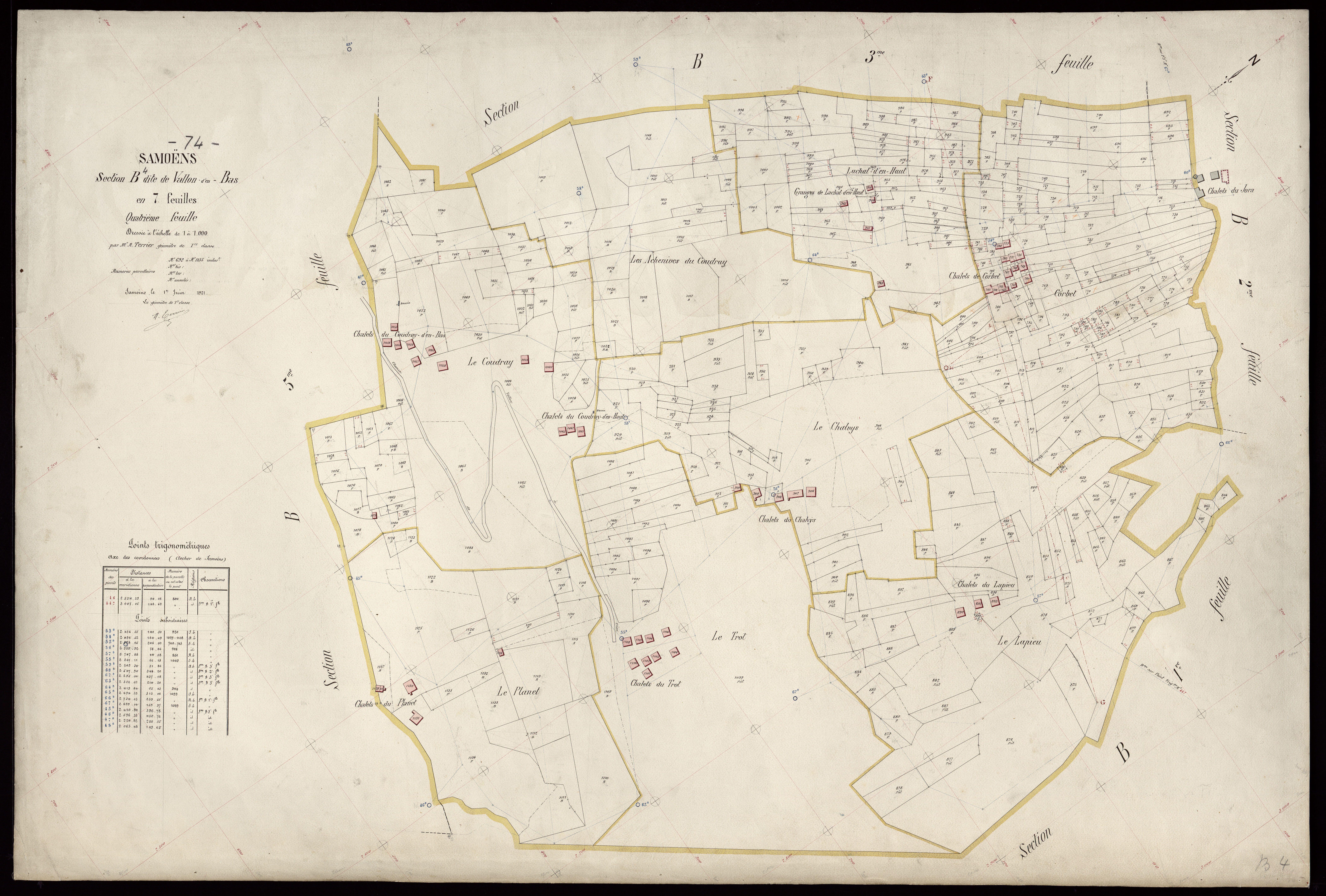 3 P 3 8017 - Feuille n° 5, parcelles n° 1136 à 2000 - 1er juin 1921