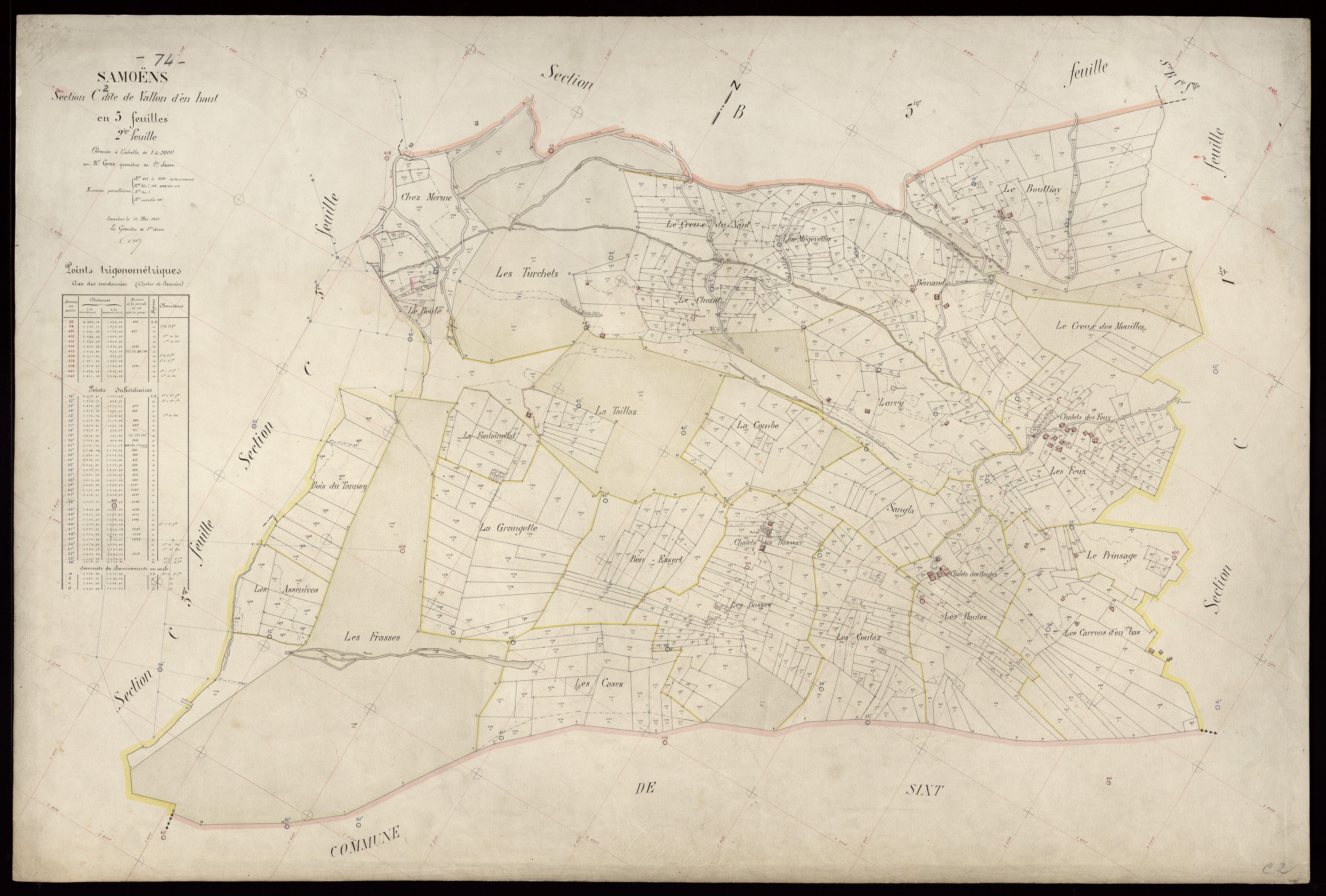 3 P 3 8022 - Feuille n° 3, parcelles n° 1311 à 1790 - 31 mai 1921