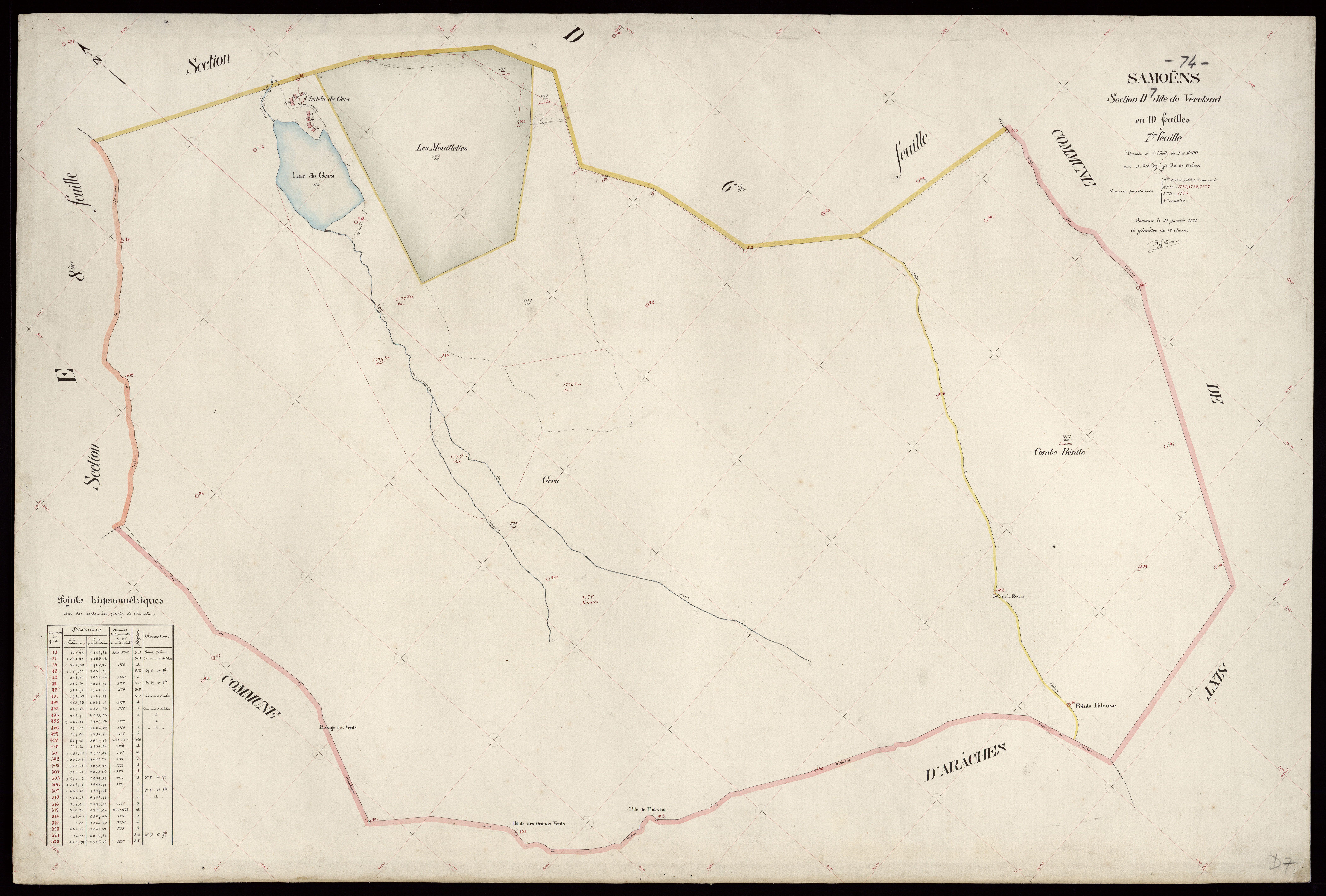 3 P 3 8032 - Feuille n° 8, parcelles n° 1785 à 1812 - 15 janvier 1921