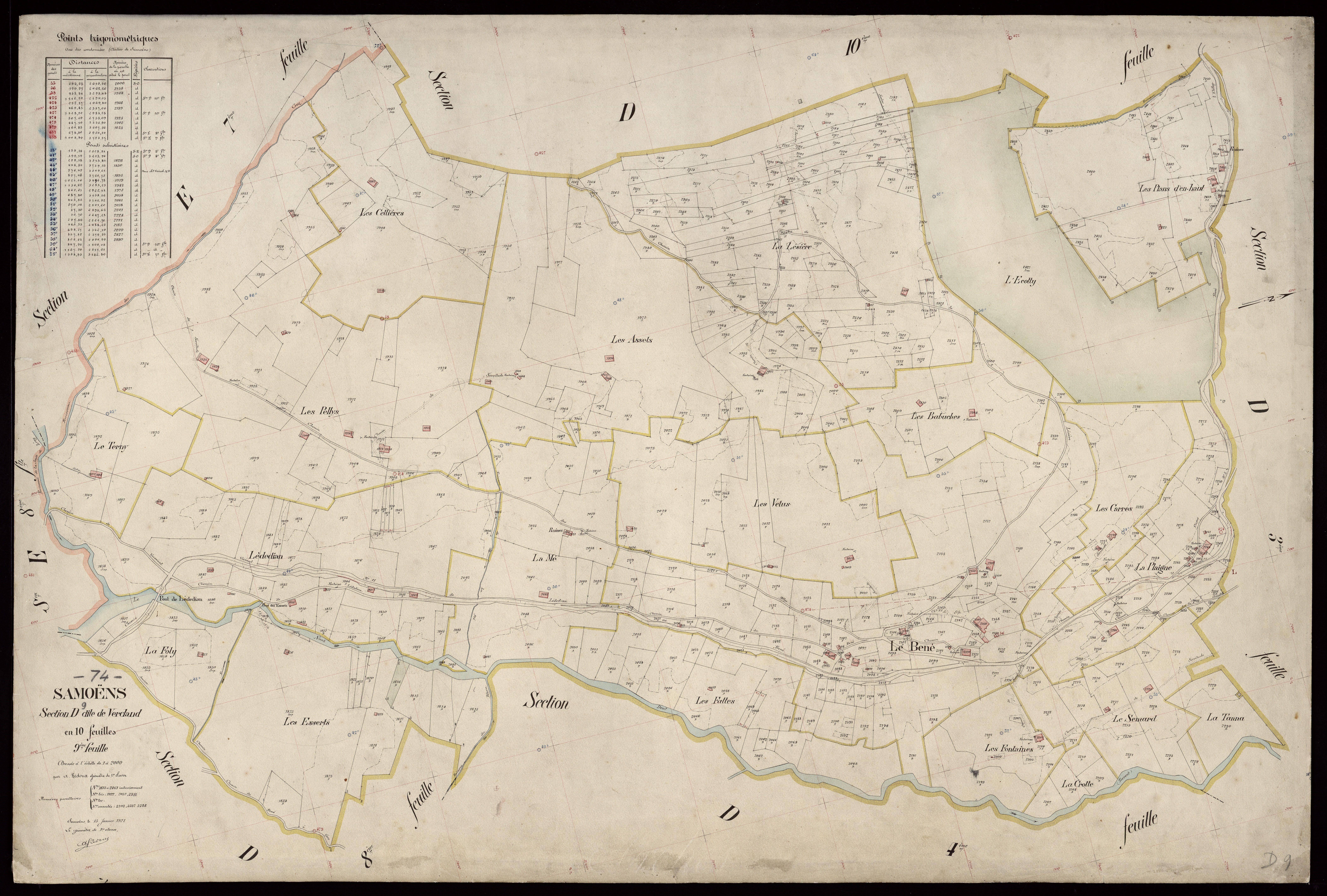 3 P 3 8034 - Feuille n° 10, parcelles n° 2462 à 2741 - 15 janvier 1921