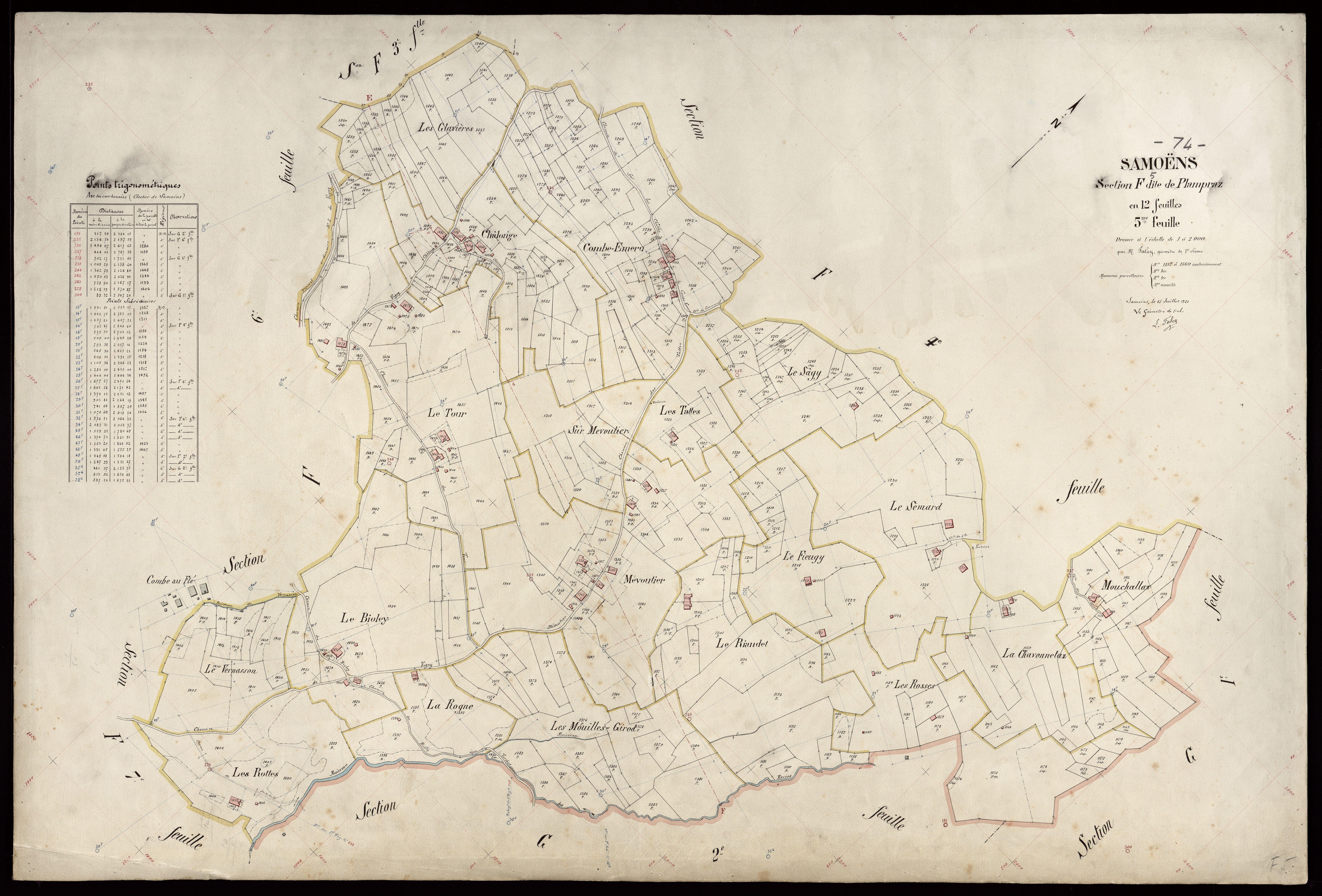 3 P 3 8048 - Feuille n° 6, parcelles n° 1561 à 1907 - 15 juillet 1921