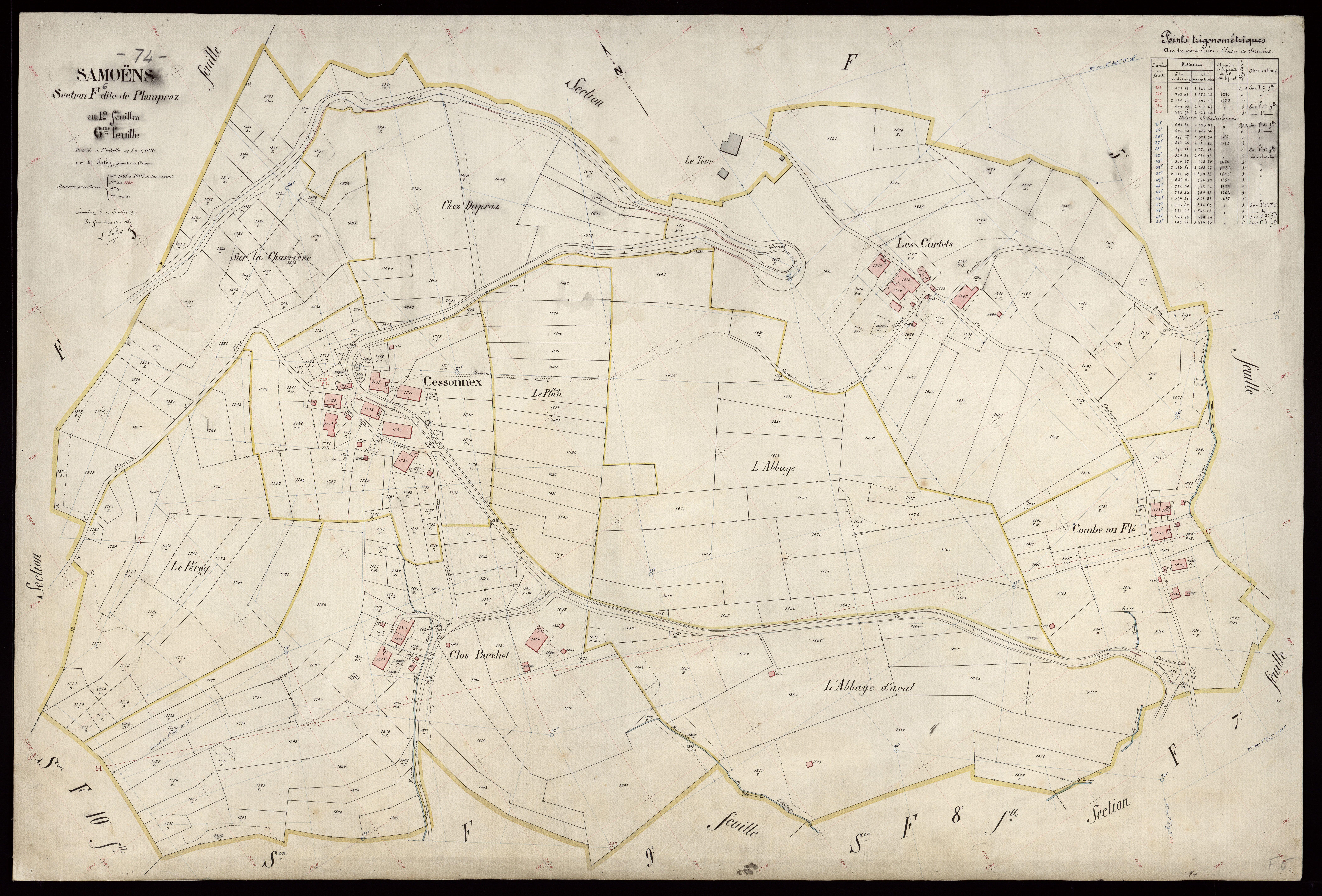 3 P 3 8049 - Feuille n° 7, parcelles n° 1908 à 2296 - 15 juillet 1921