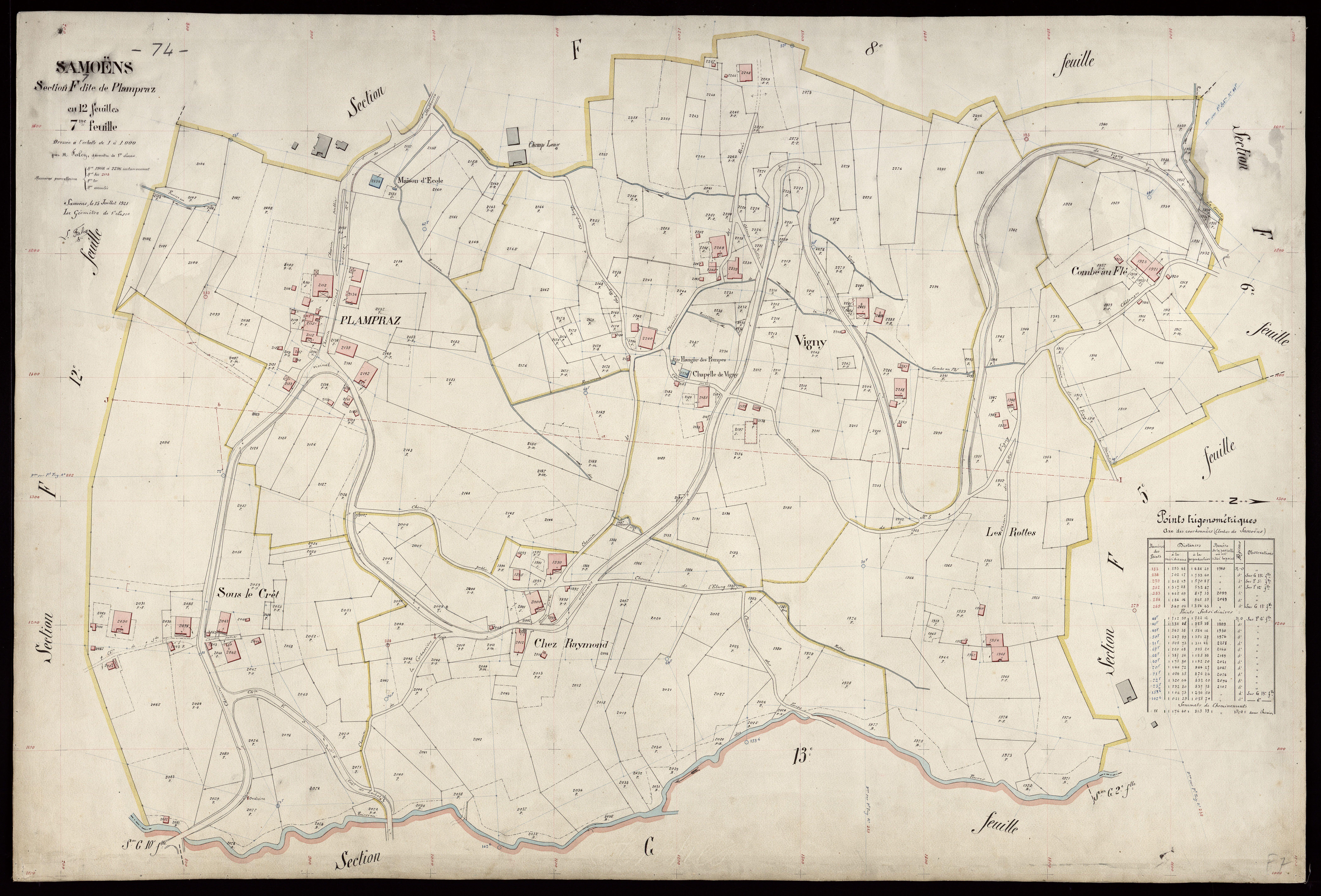 3 P 3 8050 - Feuille n° 8, parcelles n° 2297 à 2489 - 15 juillet 1921