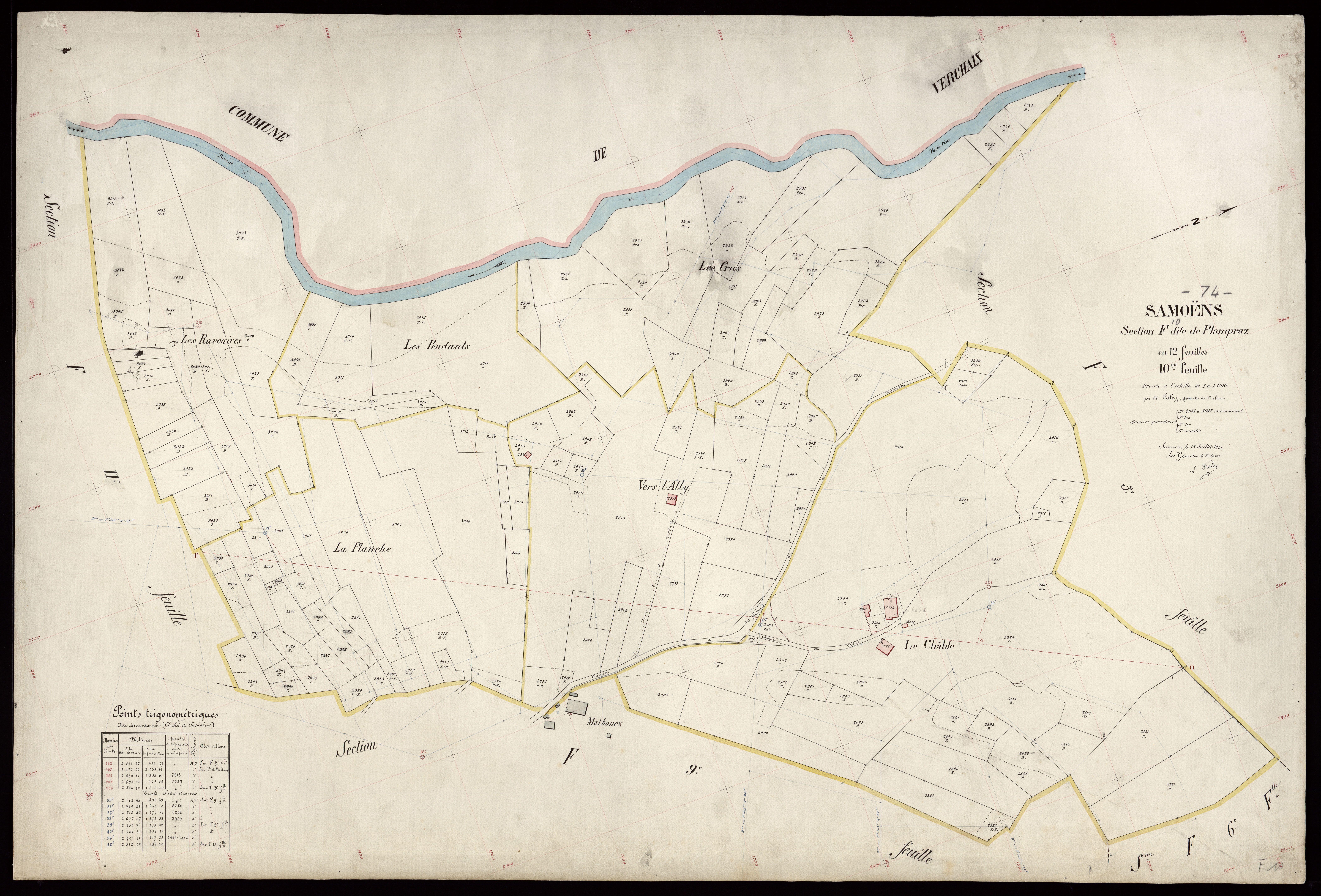 3 P 3 8053 - Feuille n° 11, parcelles n° 3048 à 3611 - 15 juillet 1921