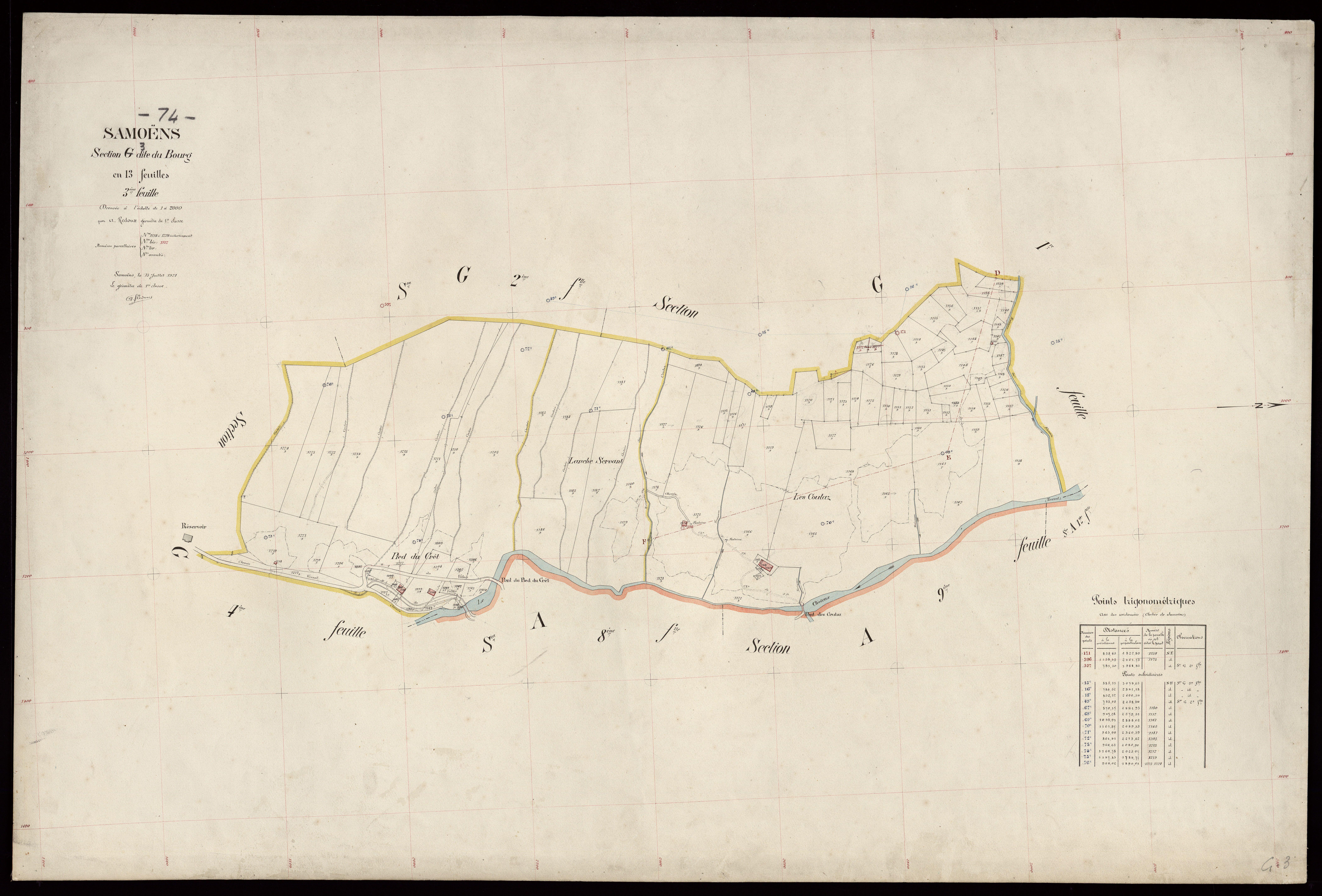 3 P 3 8058 - Feuille n° 4, parcelles n° 1225 à 1328 - 15 juillet 1921