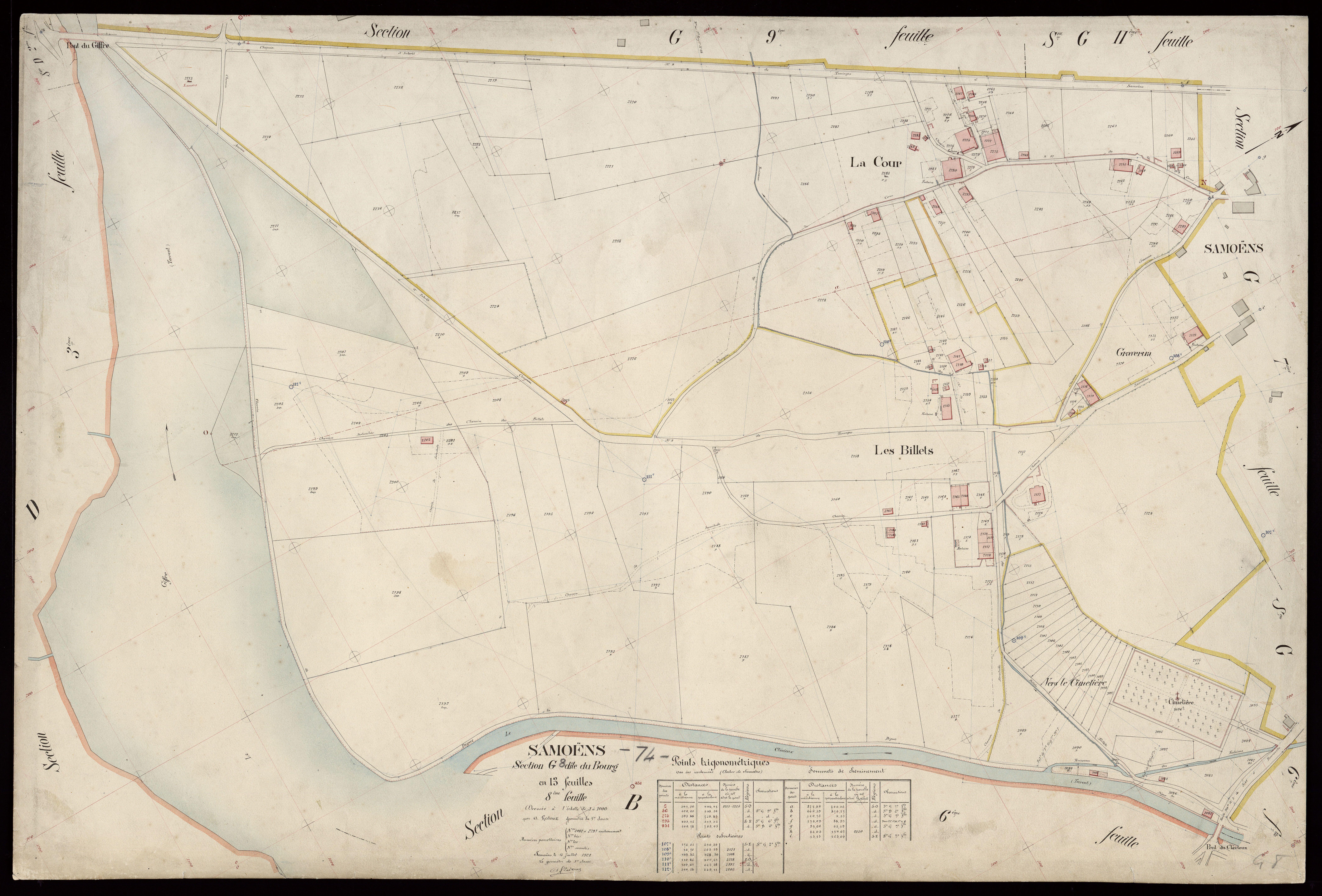 3 P 3 8063 - Feuille n° 9, parcelles n° 2292 à 2445 - 15 juillet 1921