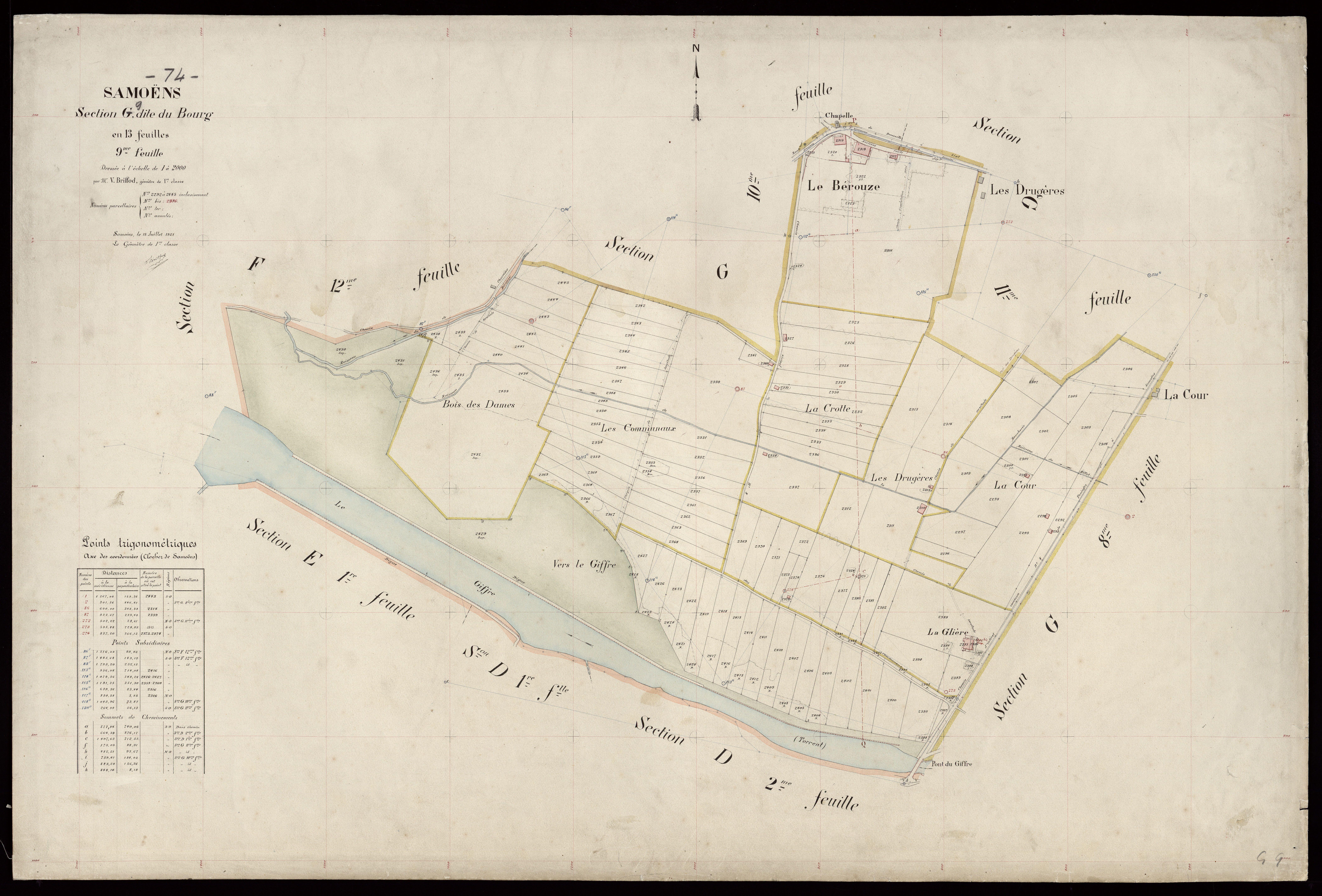 3 P 3 8064 - Feuille n° 10, parcelles n° 2446 à 2751 - 15 juillet 1921