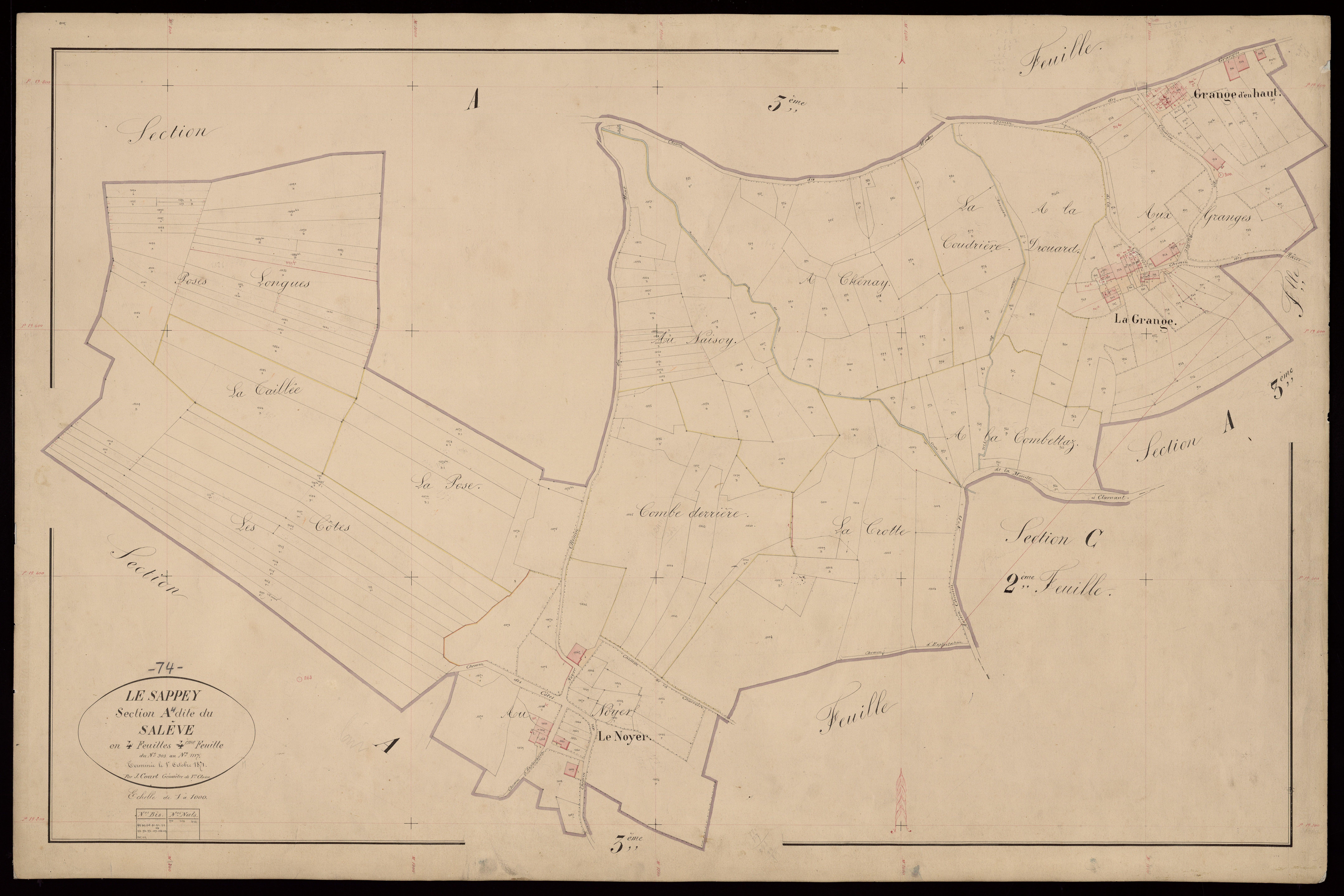 Section B : Chef-lieu - 1871