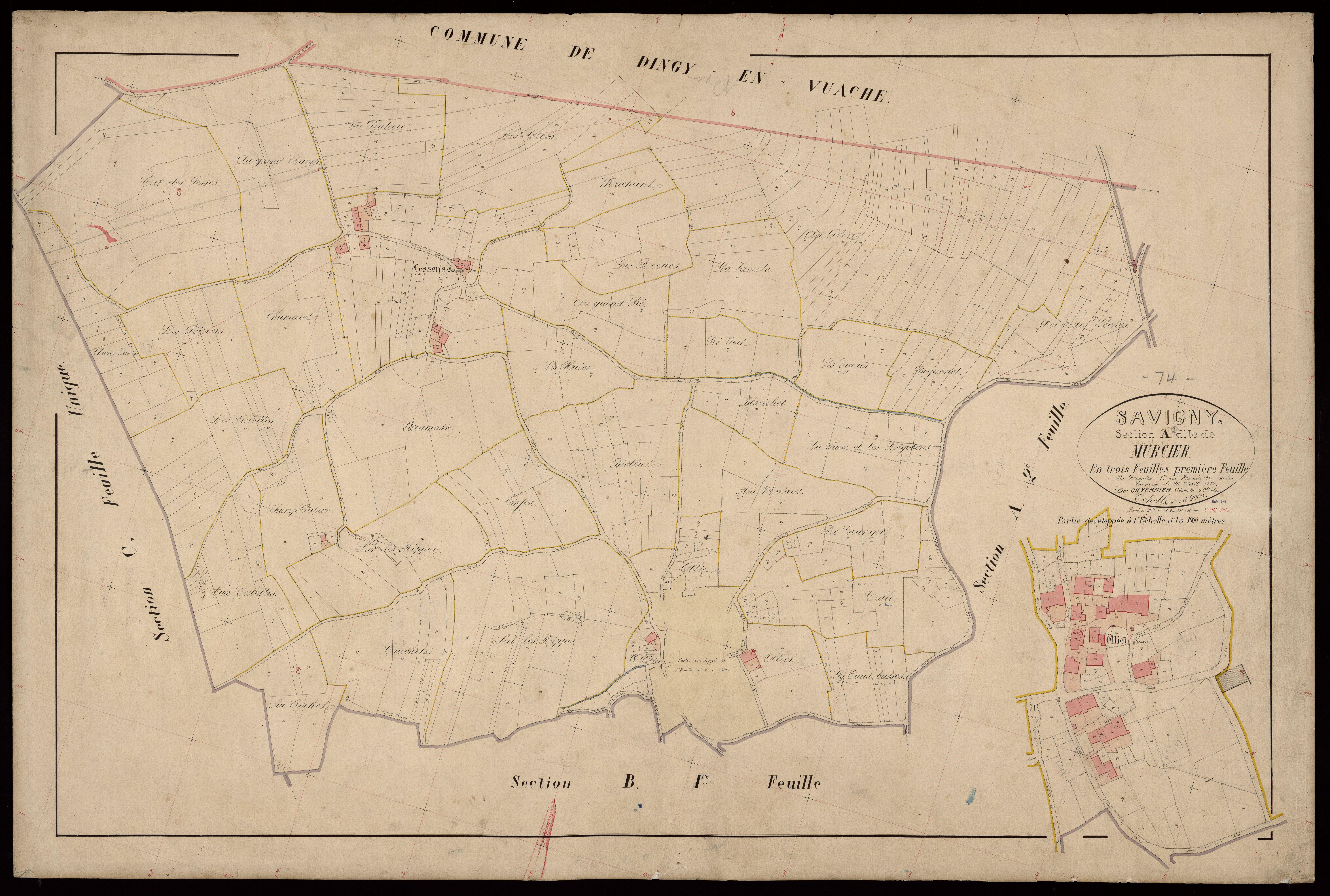 3 P 3 8092 - Feuille n° 2, parcelles n° 544 à 1118 - 23 mai 1872