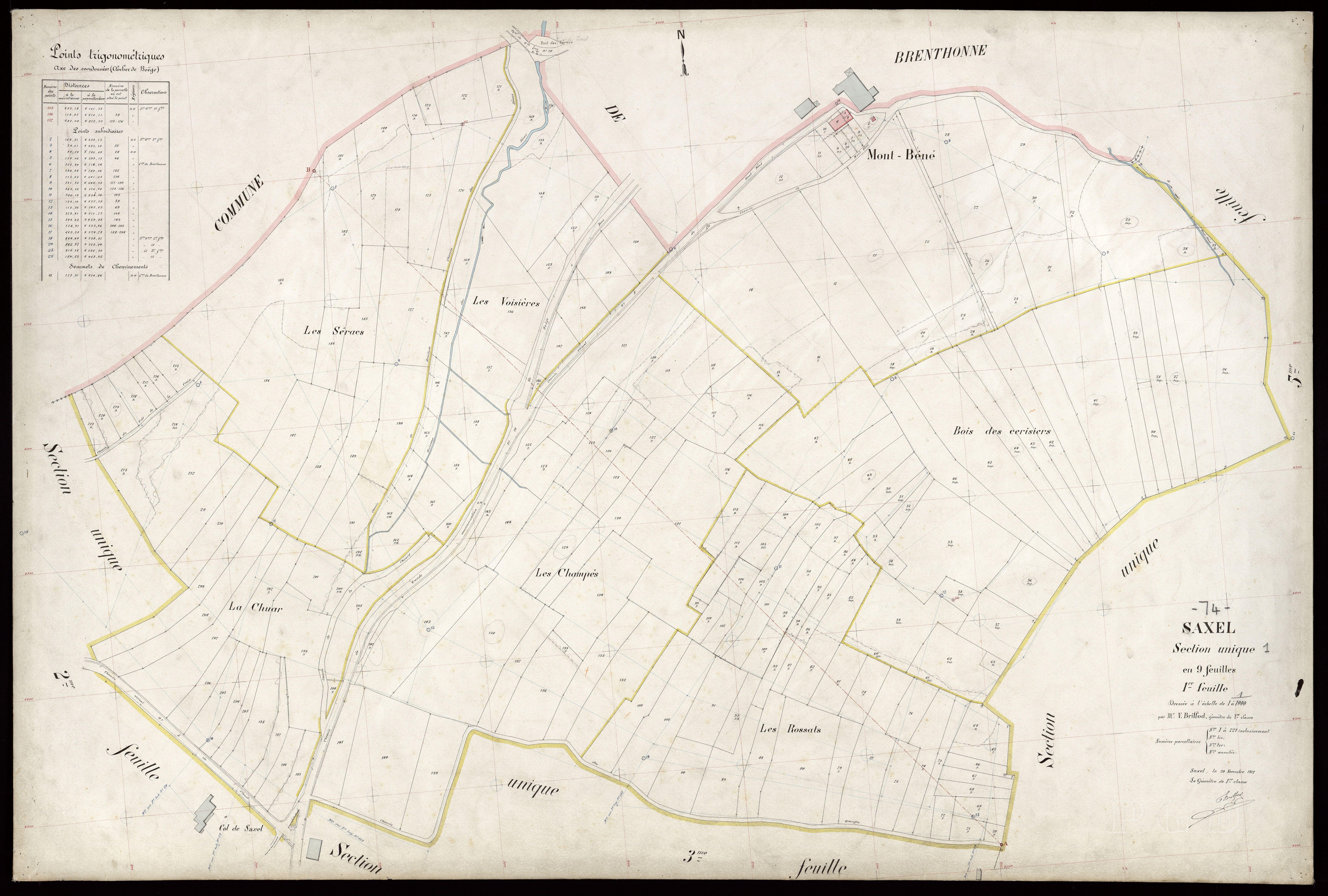 3 P 3 8101 - Feuille n° 2, parcelles n° 222 à 548 - 20 novembre 1912