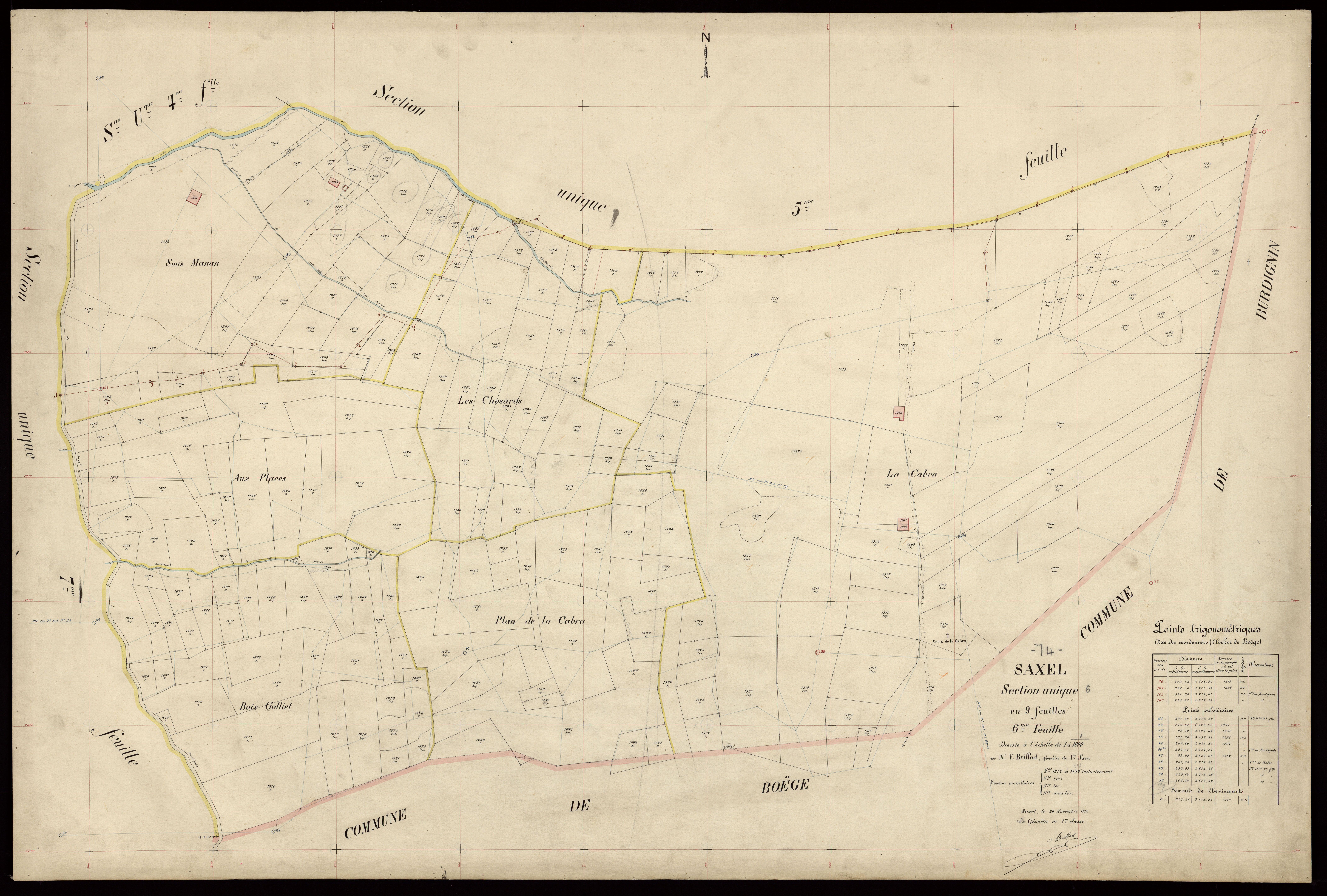 3 P 3 8106 - Feuille n° 7, parcelles n° 1495 à 1730 - 20 novembre 1912