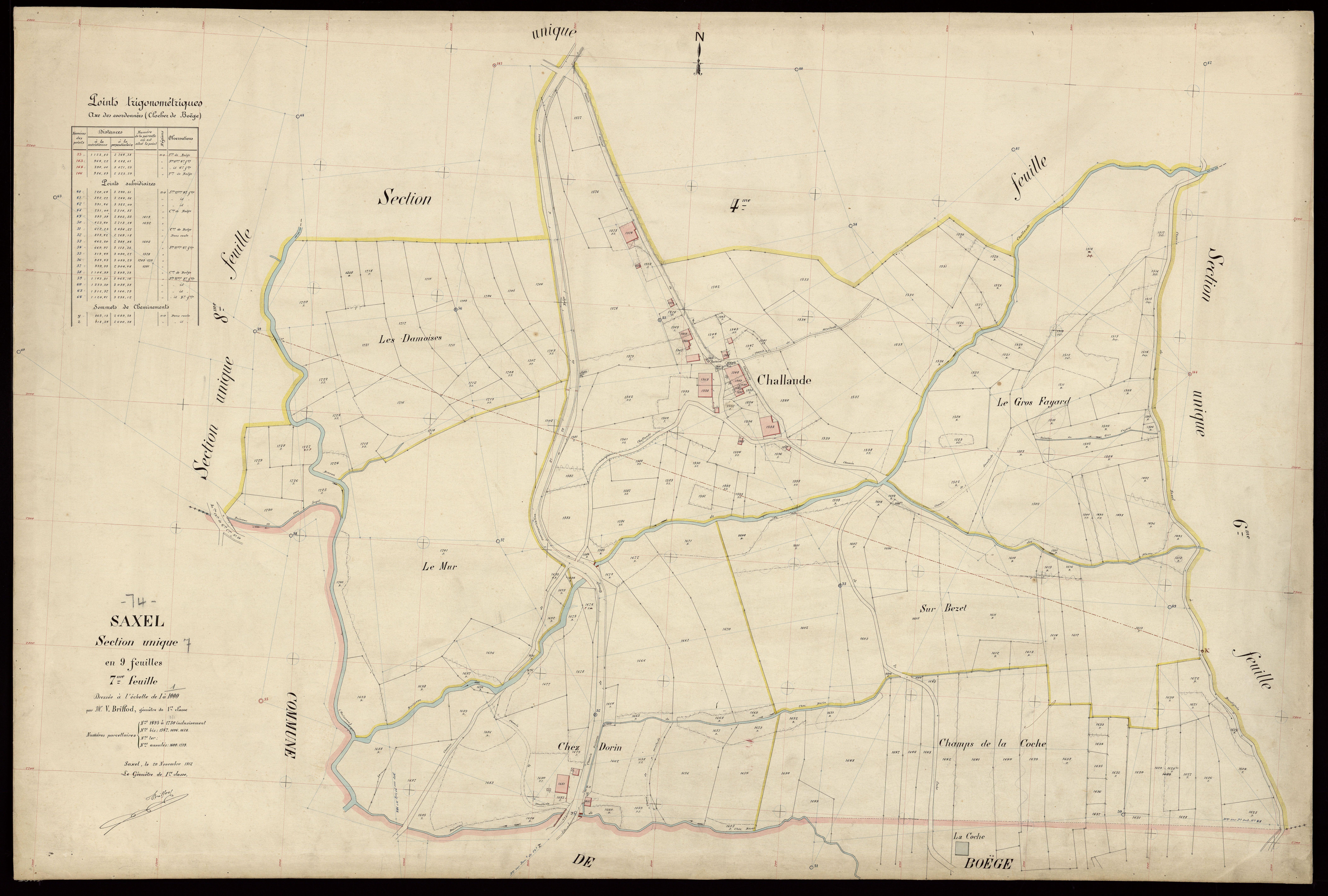 3 P 3 8107 - Feuille n° 8, parcelles n° 1731 à 1971 - 20 novembre 1912