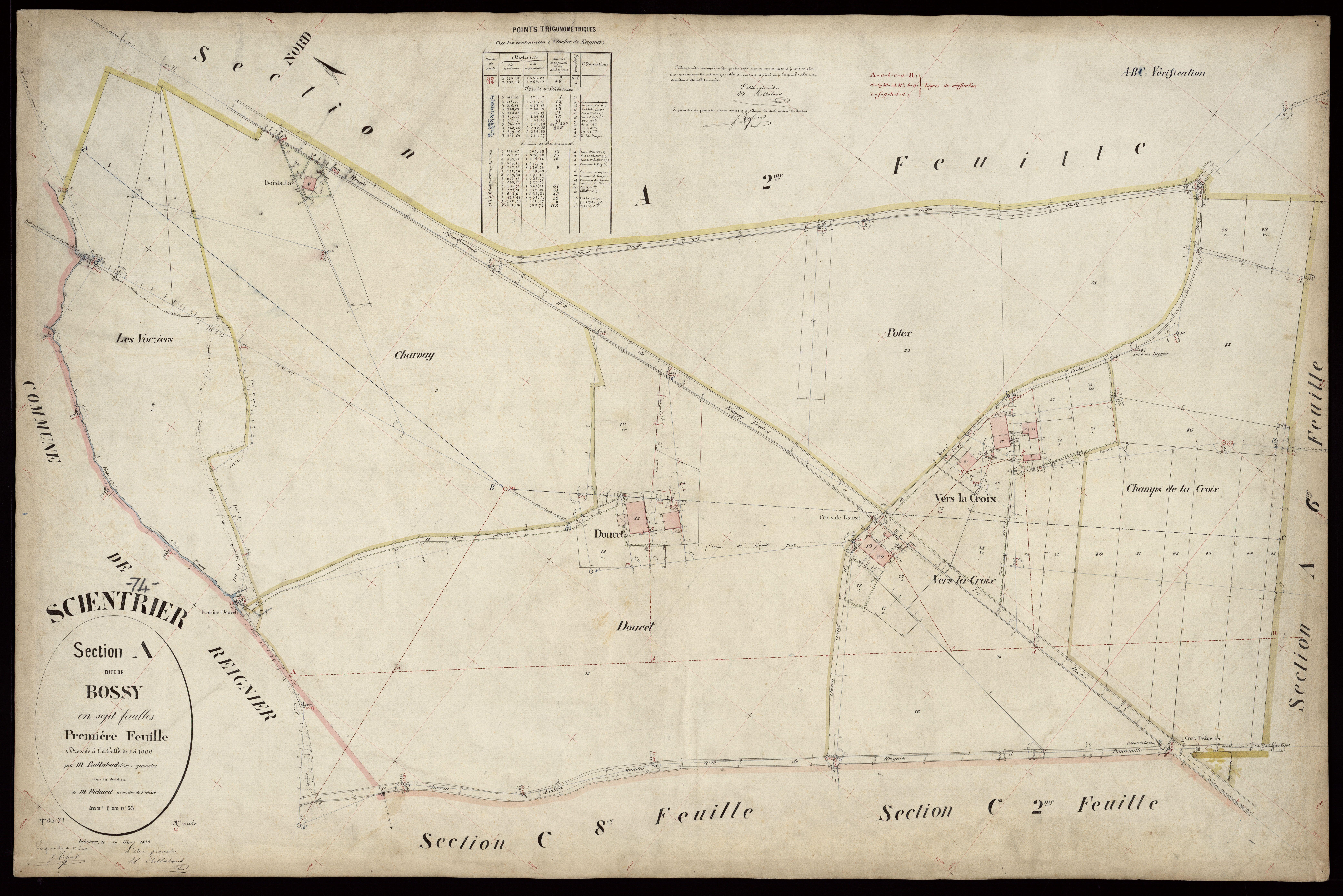 3 P 3 8111 - Feuille n° 2, parcelles n° 54 à 143 - 16 mars 1889