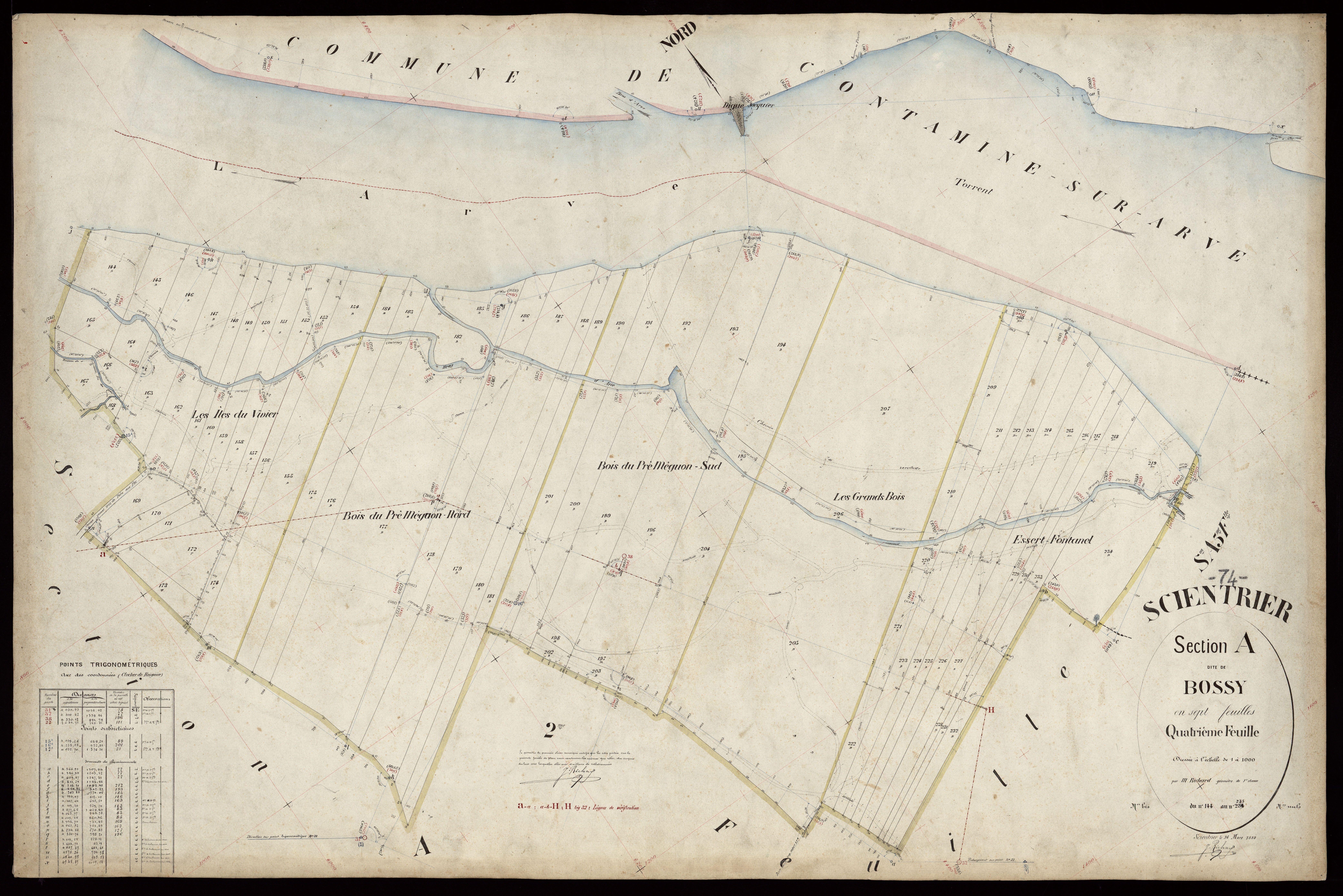 3 P 3 8114 - Feuille n° 5, parcelles n° 236 à 293 - 16 mars 1889