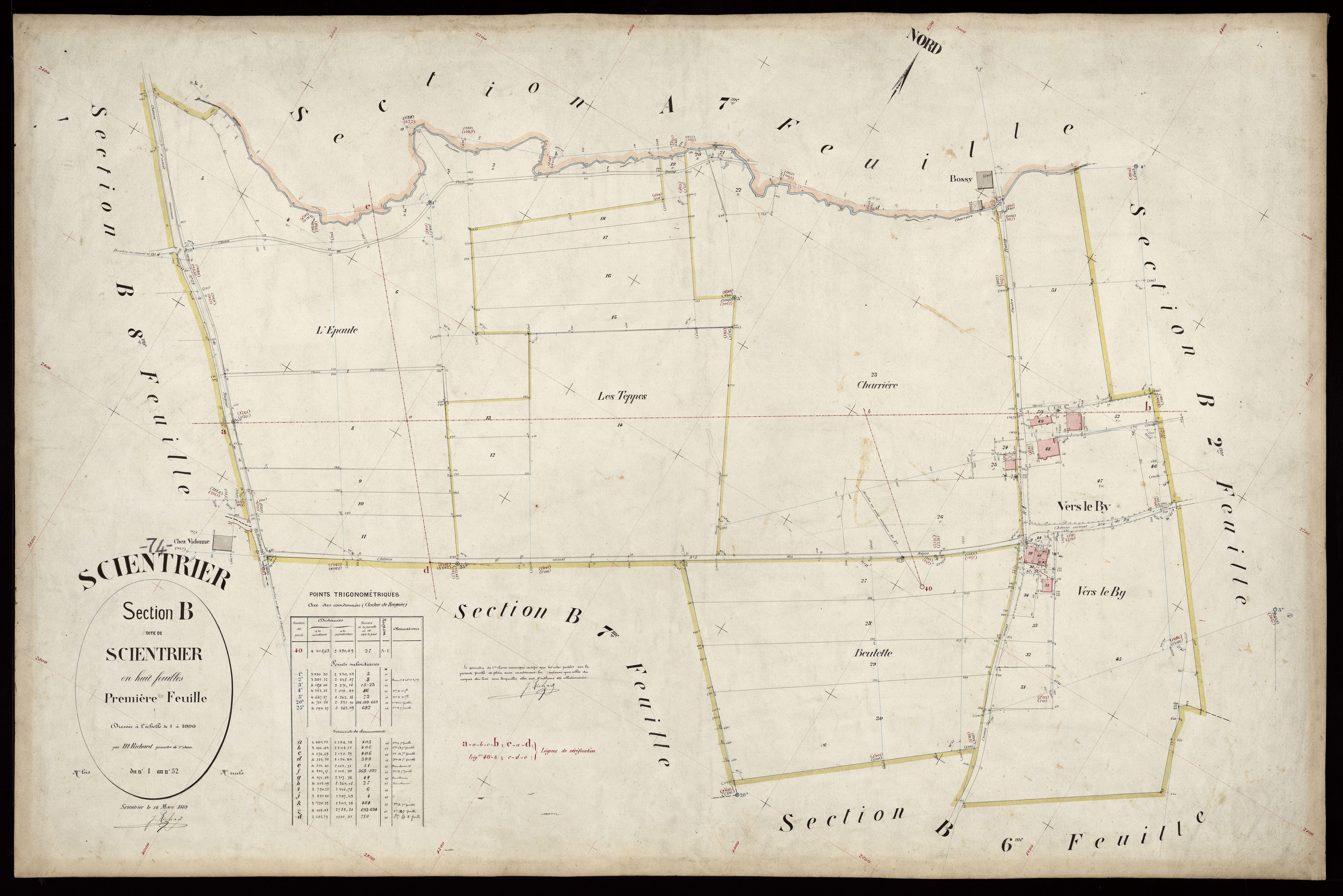 3 P 3 8118 - Feuille n° 2, parcelles n° 53 à 141 - 16 mars 1889