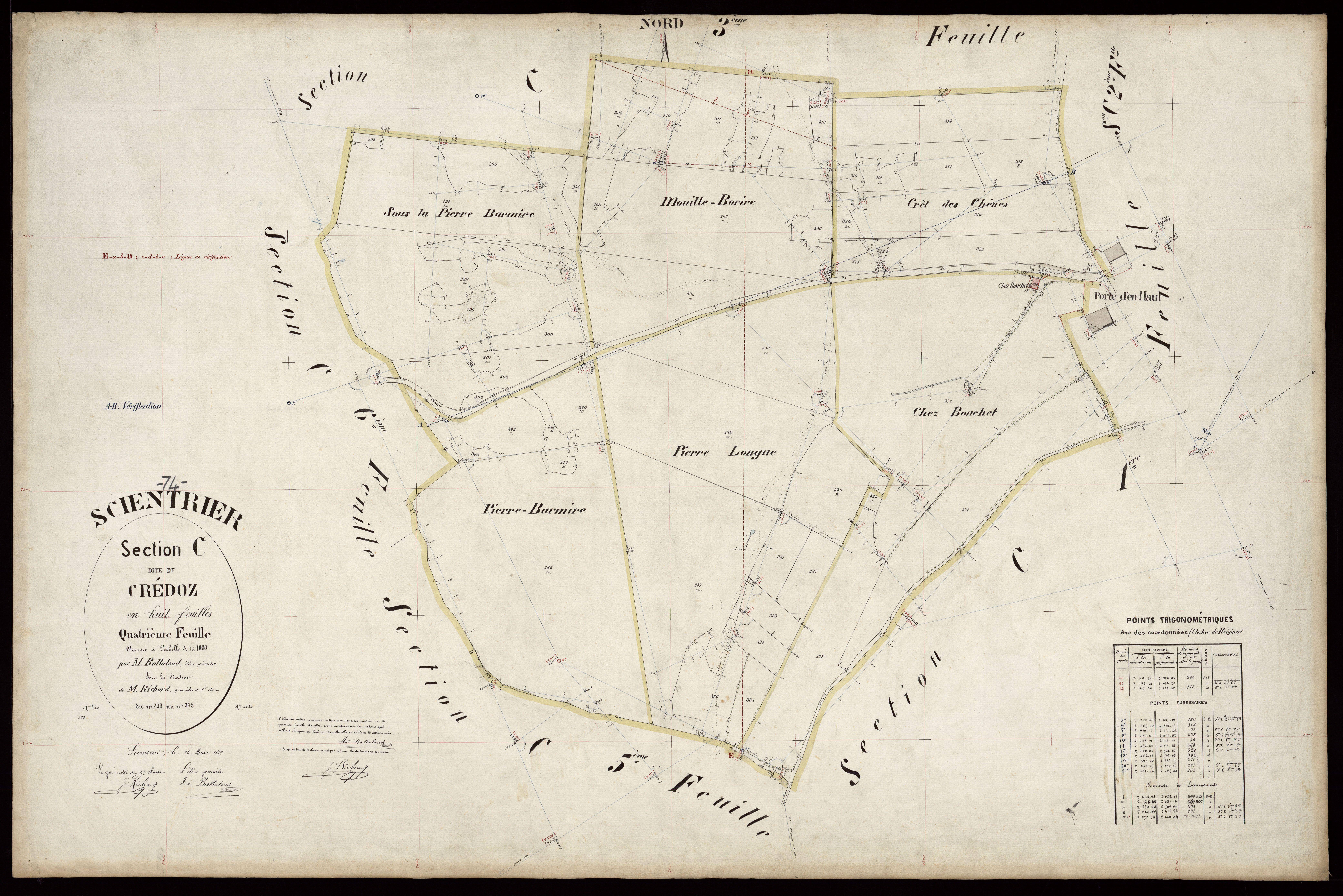 3 P 3 8129 - Feuille n° 5, parcelles n° 346 à 422 - 16 mars 1889