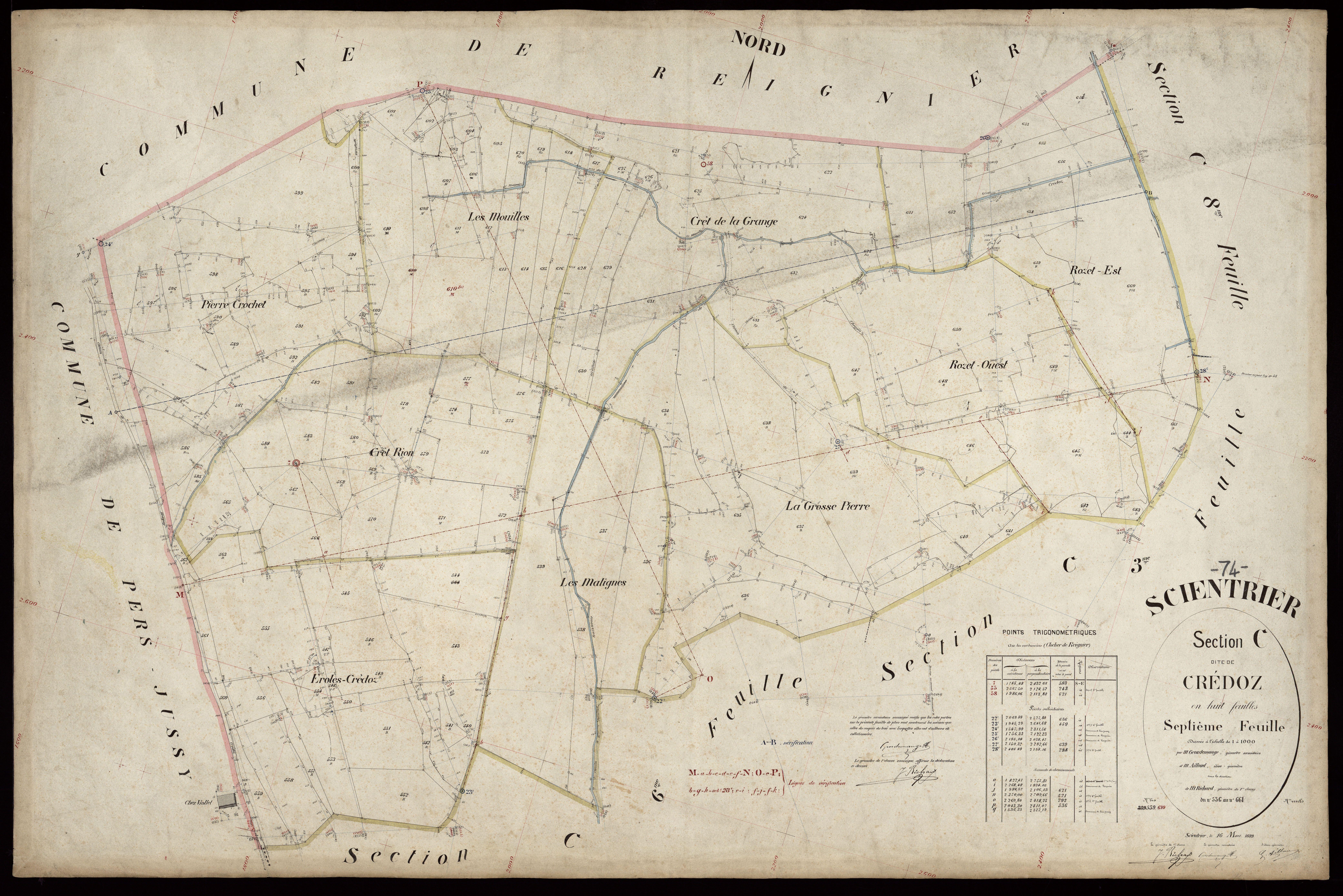 3 P 3 8132 - Feuille n° 8, parcelles n° 662 à 753 - 16 mars 1889