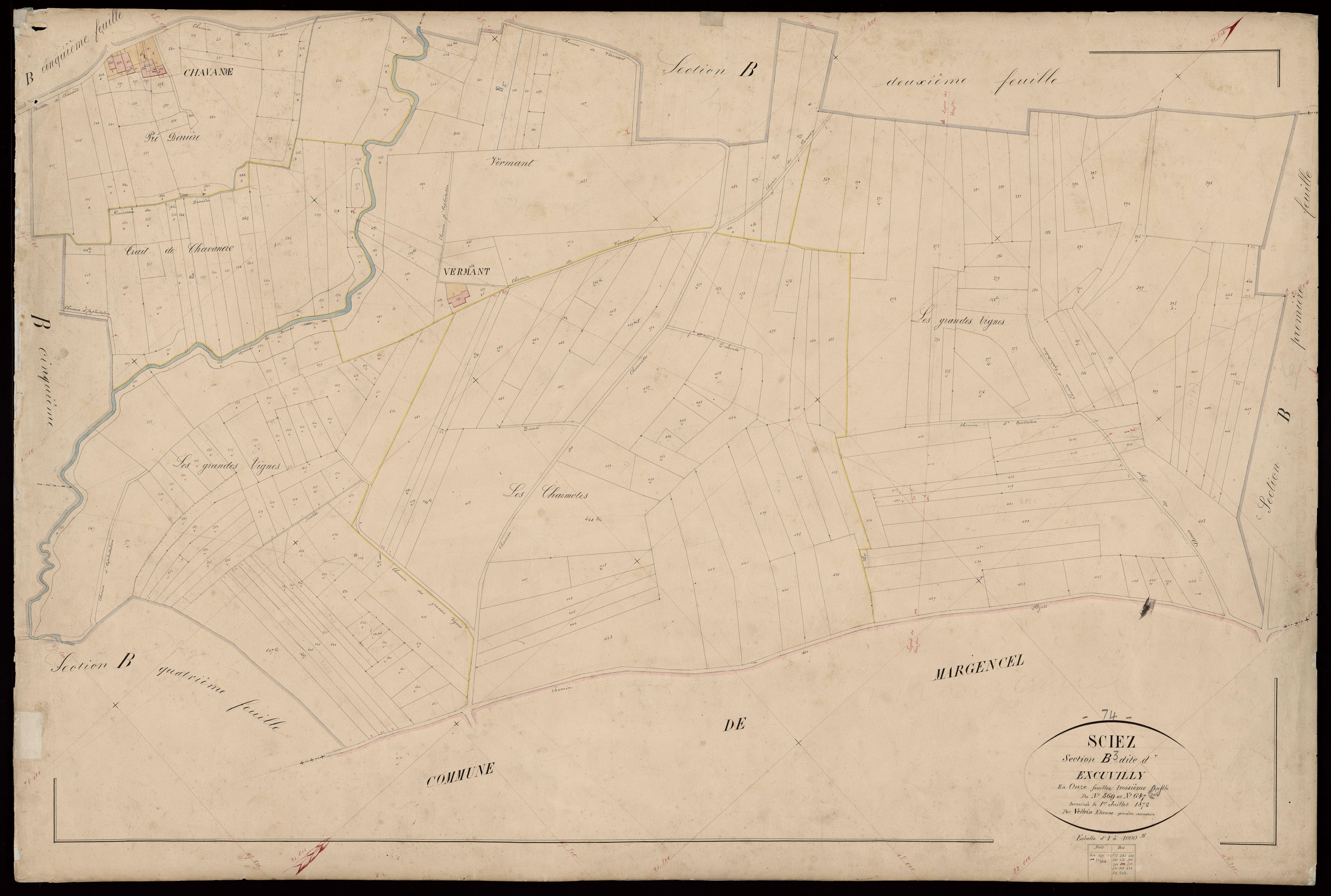 3 P 3 8146 - Feuille n° 4, parcelles n° 648 à 980 - 5 mars 1872
