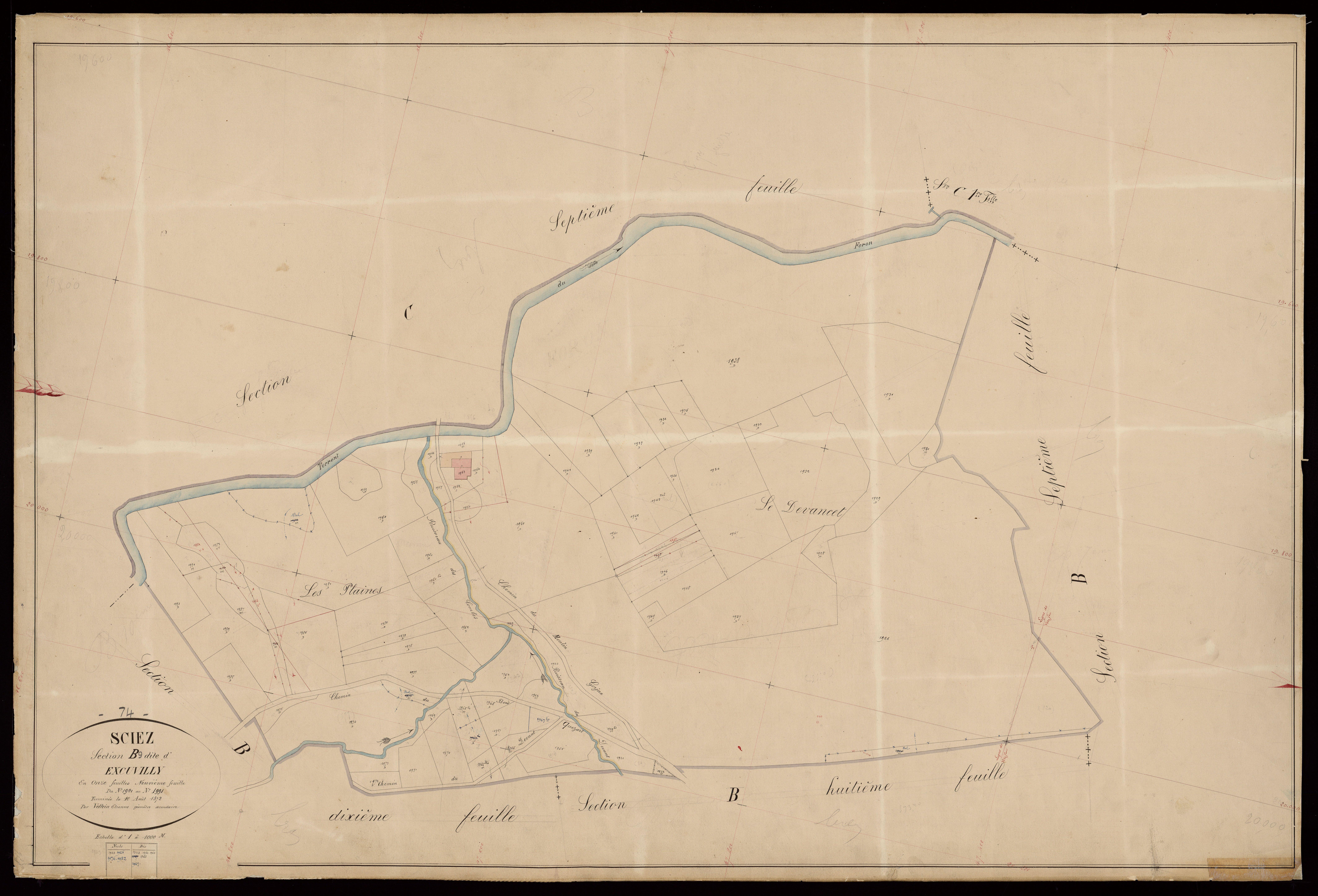 3 P 3 8152 - Feuille n° 10, parcelles n° 1992 à 2508 - 15 mai 1872