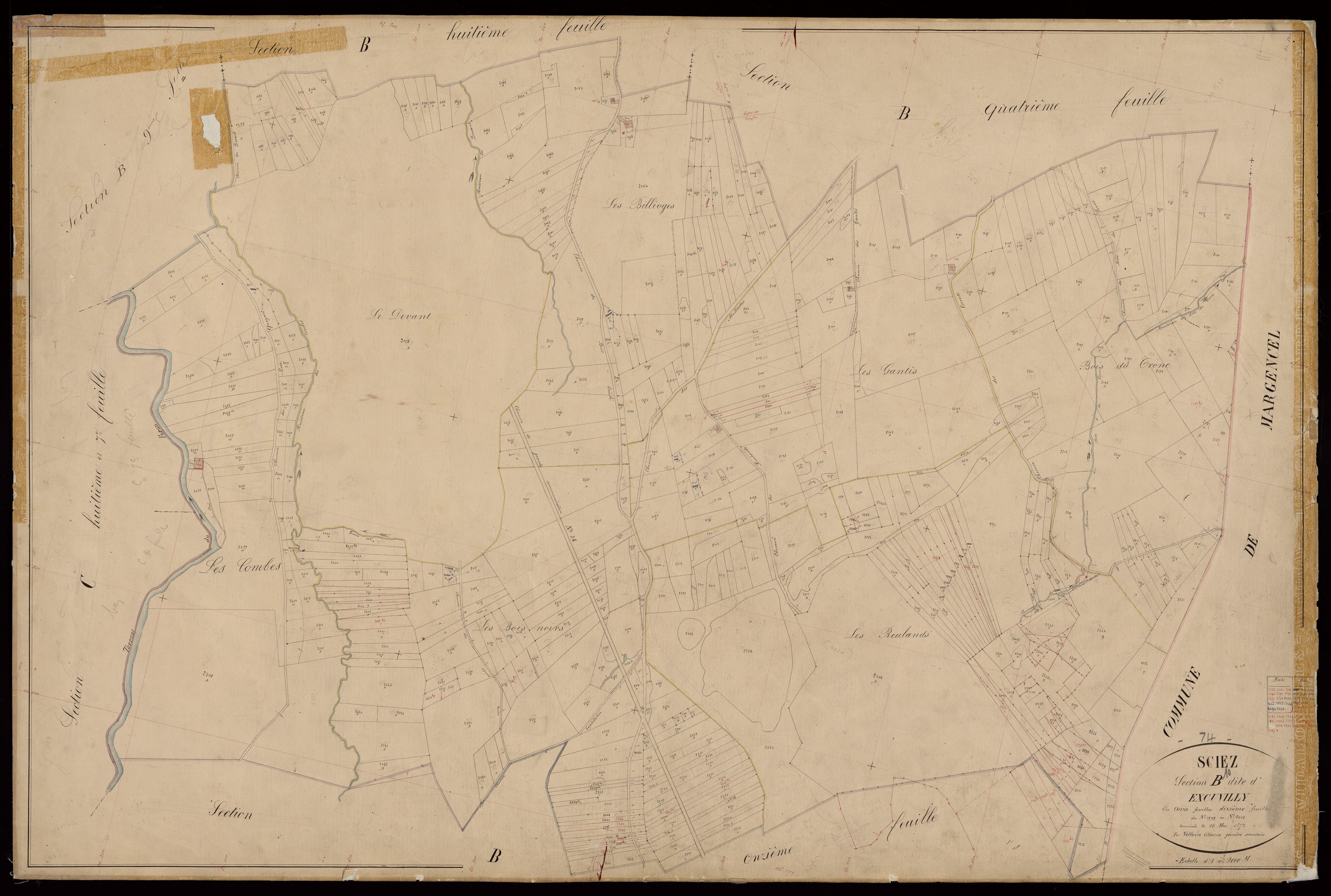 3 P 3 8153 - Feuille n° 11, parcelles n° 2509 à 2778 - 10 août 1872
