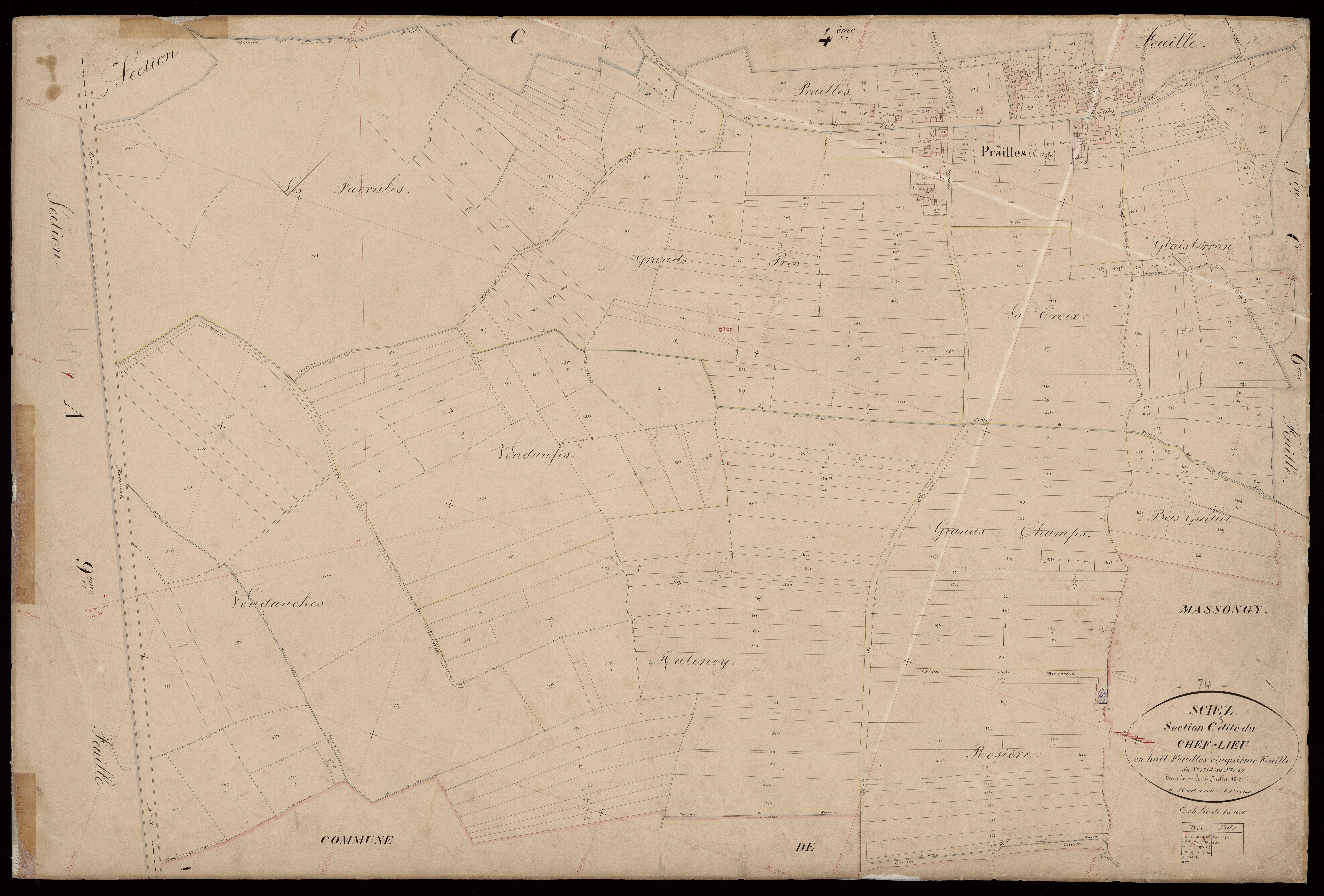 3 P 3 8159 - Feuille n° 6, parcelles n° 1690 à 2349 - 1er août 1872