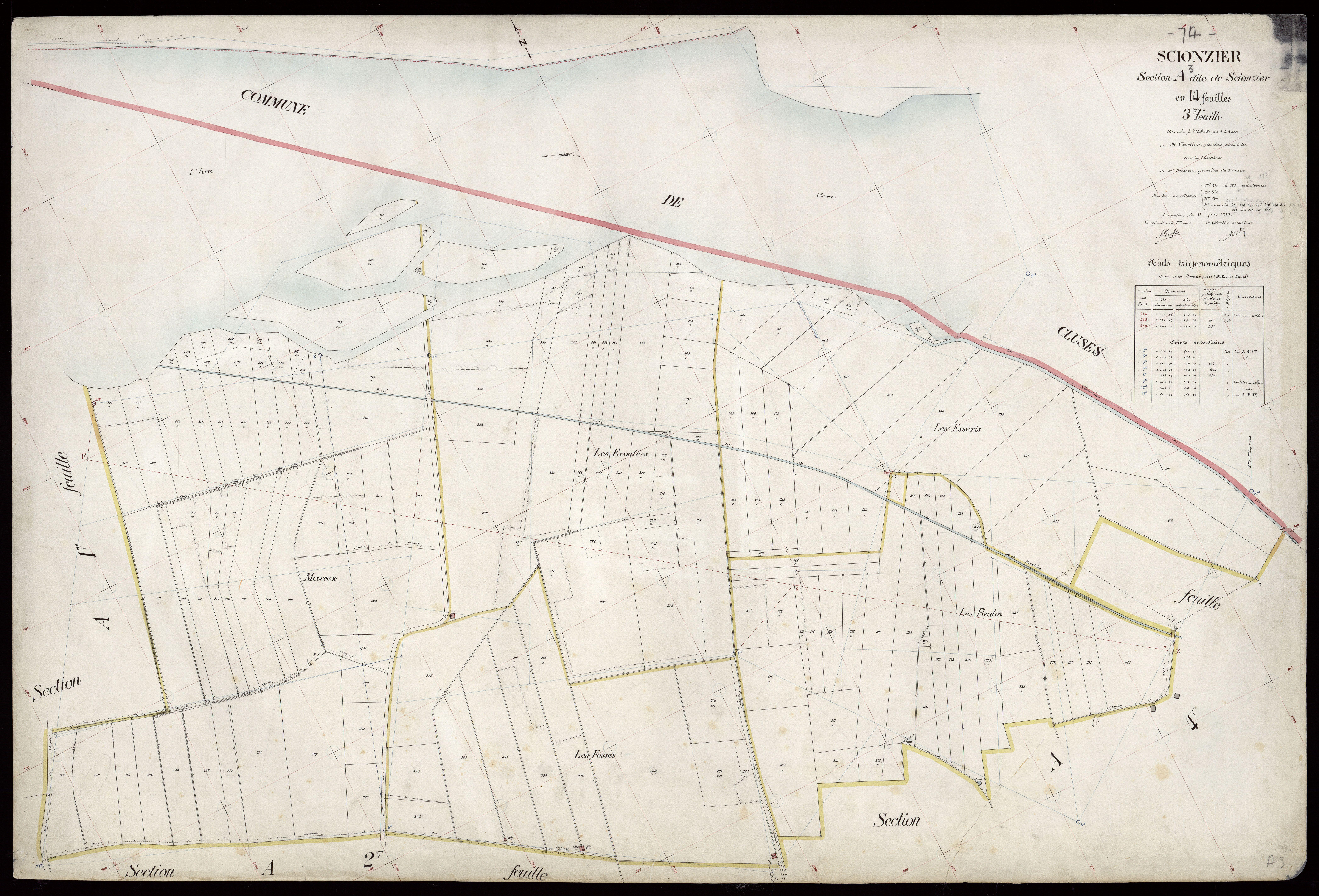 3 P 3 8168 - Feuille n° 4, parcelles n° 470 à 578 - 11 juin 1910