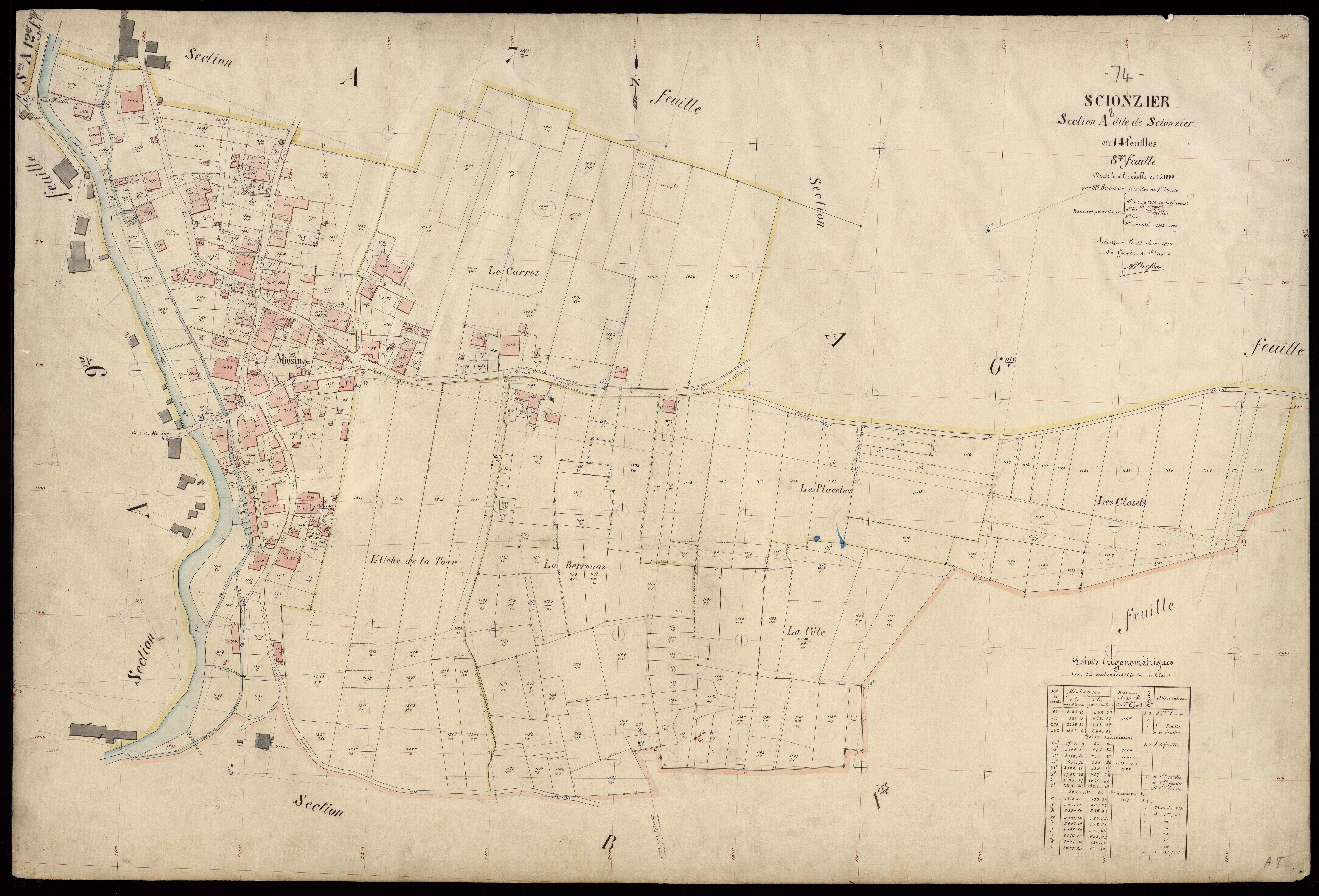 3 P 3 8173 - Feuille n° 9, parcelles n° 1417 à 1850bis - 11 juin 1910
