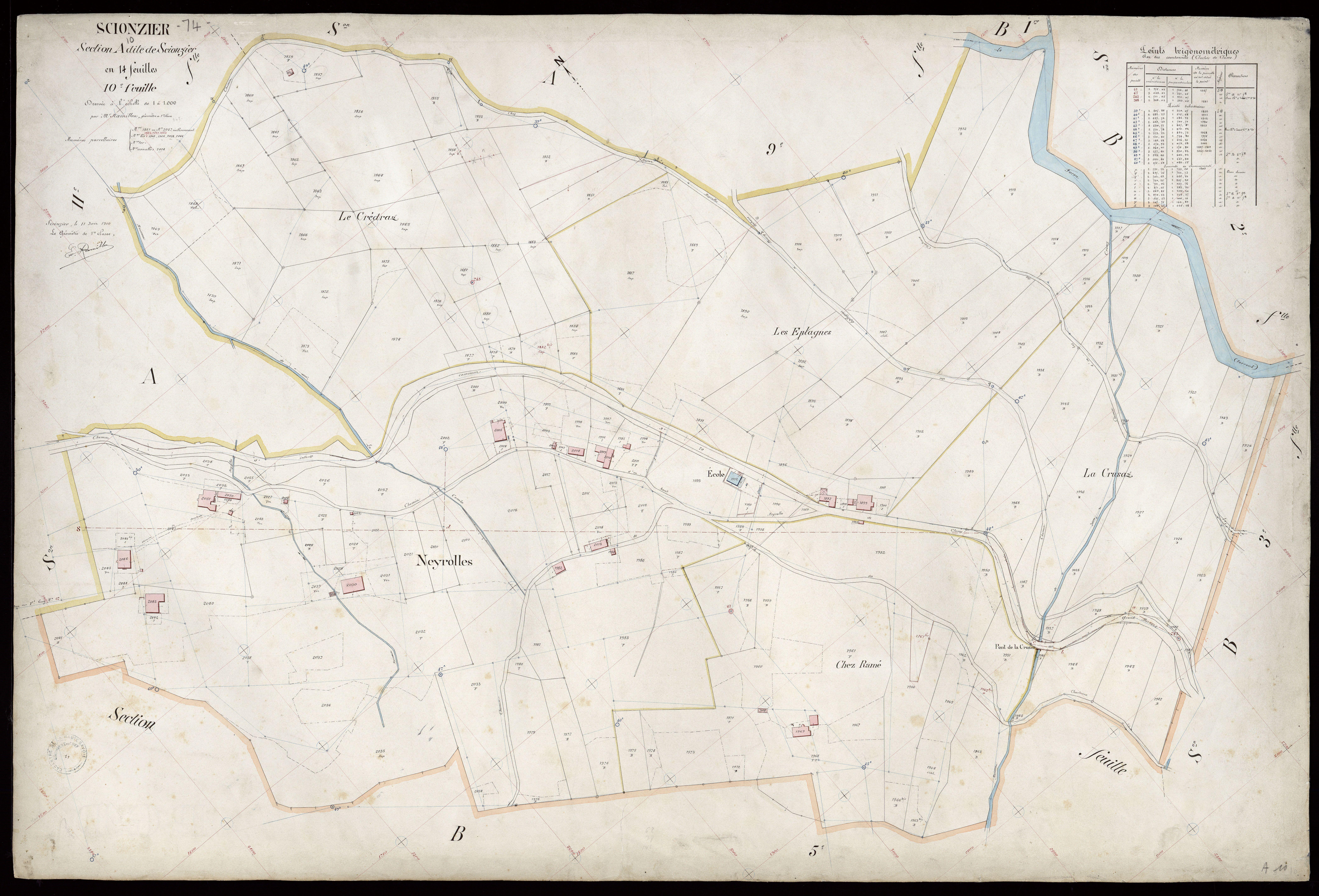 3 P 3 8175 - Feuille n° 11, parcelles n° 2058 à 2368 - 11 juin 1910