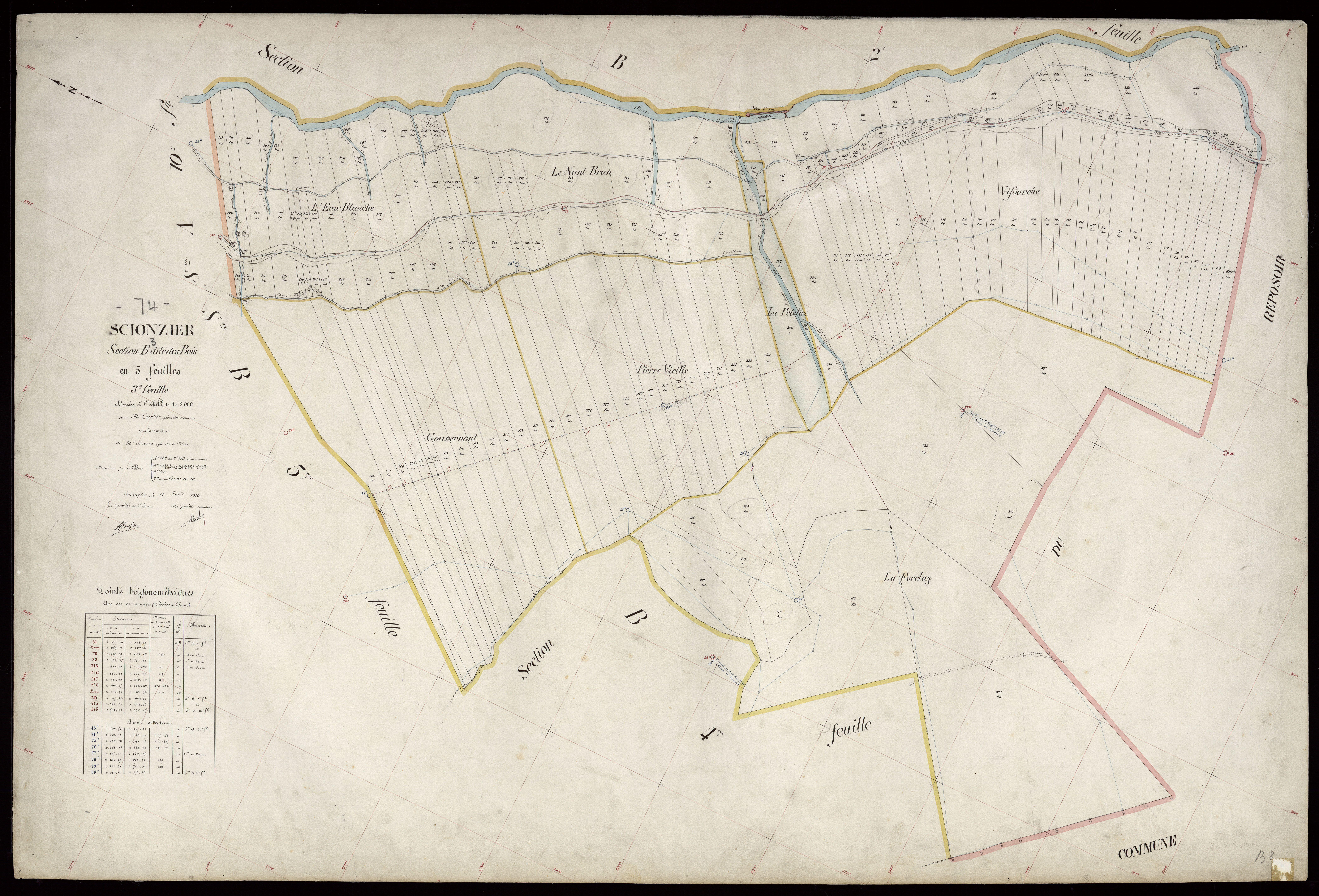 3 P 3 8182 - Feuille n° 4, parcelles n° 430 à 440 - 11 juin 1910