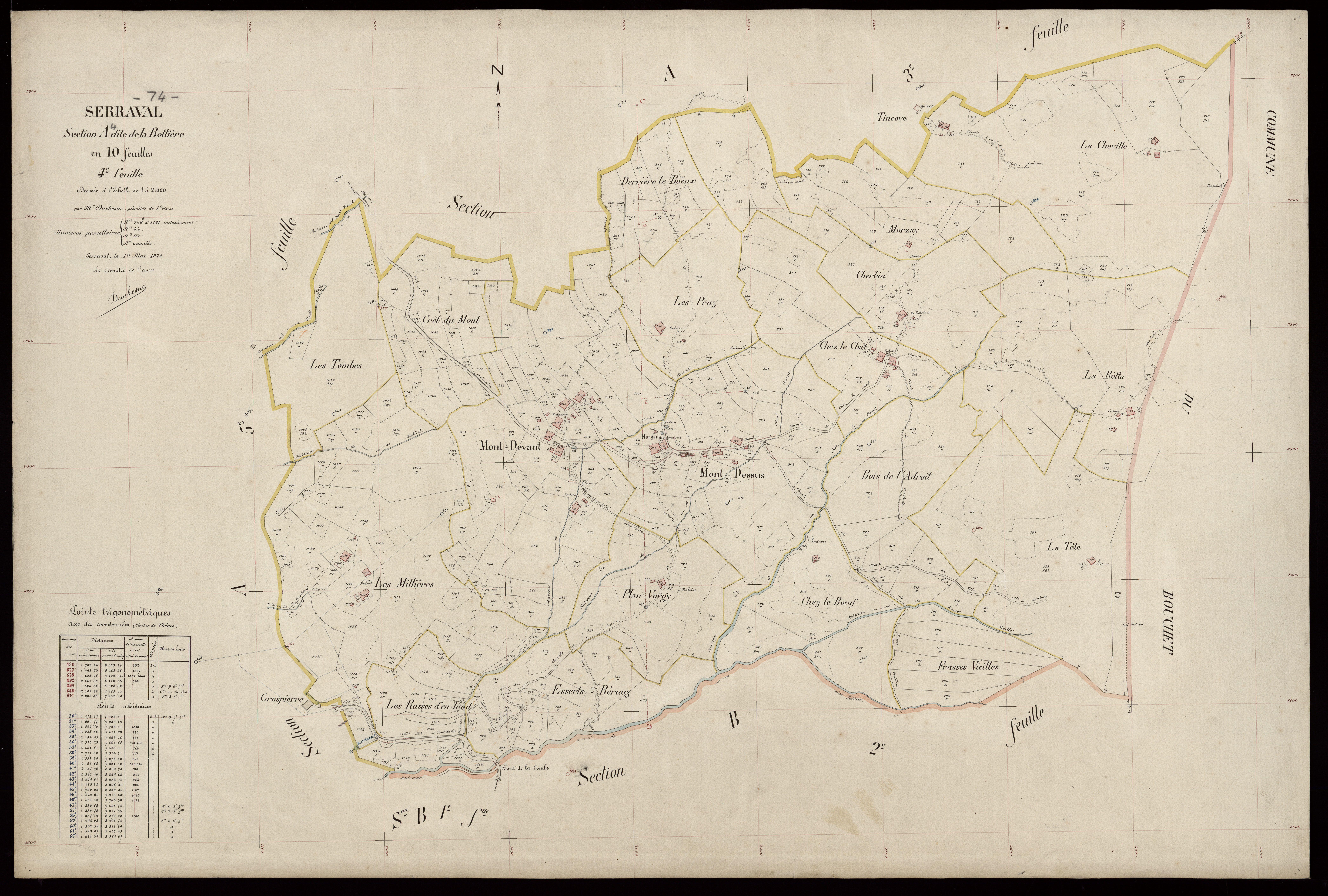 3 P 3 8189 - Feuille n° 5, parcelles n° 1142 à 1633 - 1er mai 1924