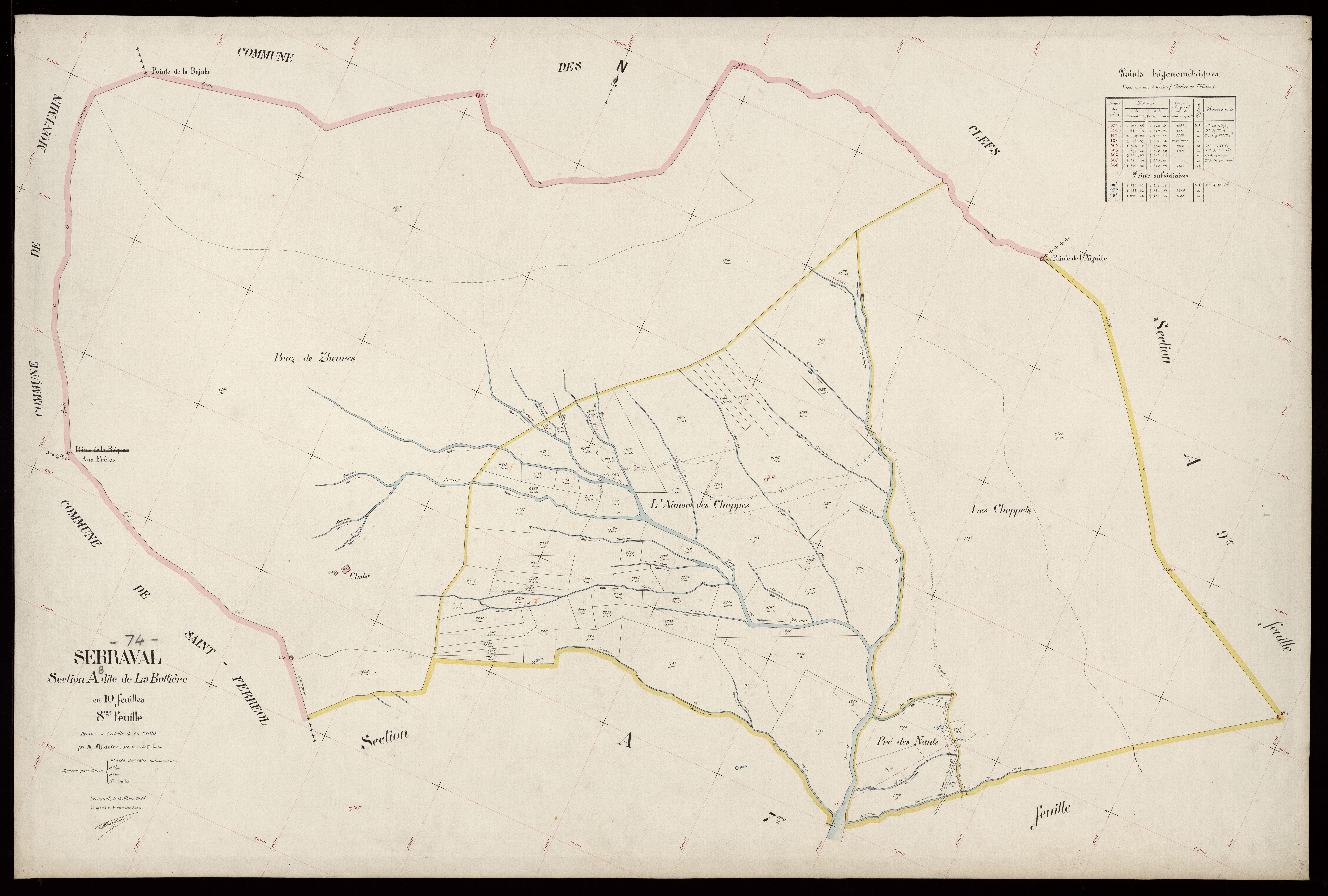 3 P 3 8193 - Feuille n° 9, parcelles n° 2259 à 2286 - 15 mars 1924