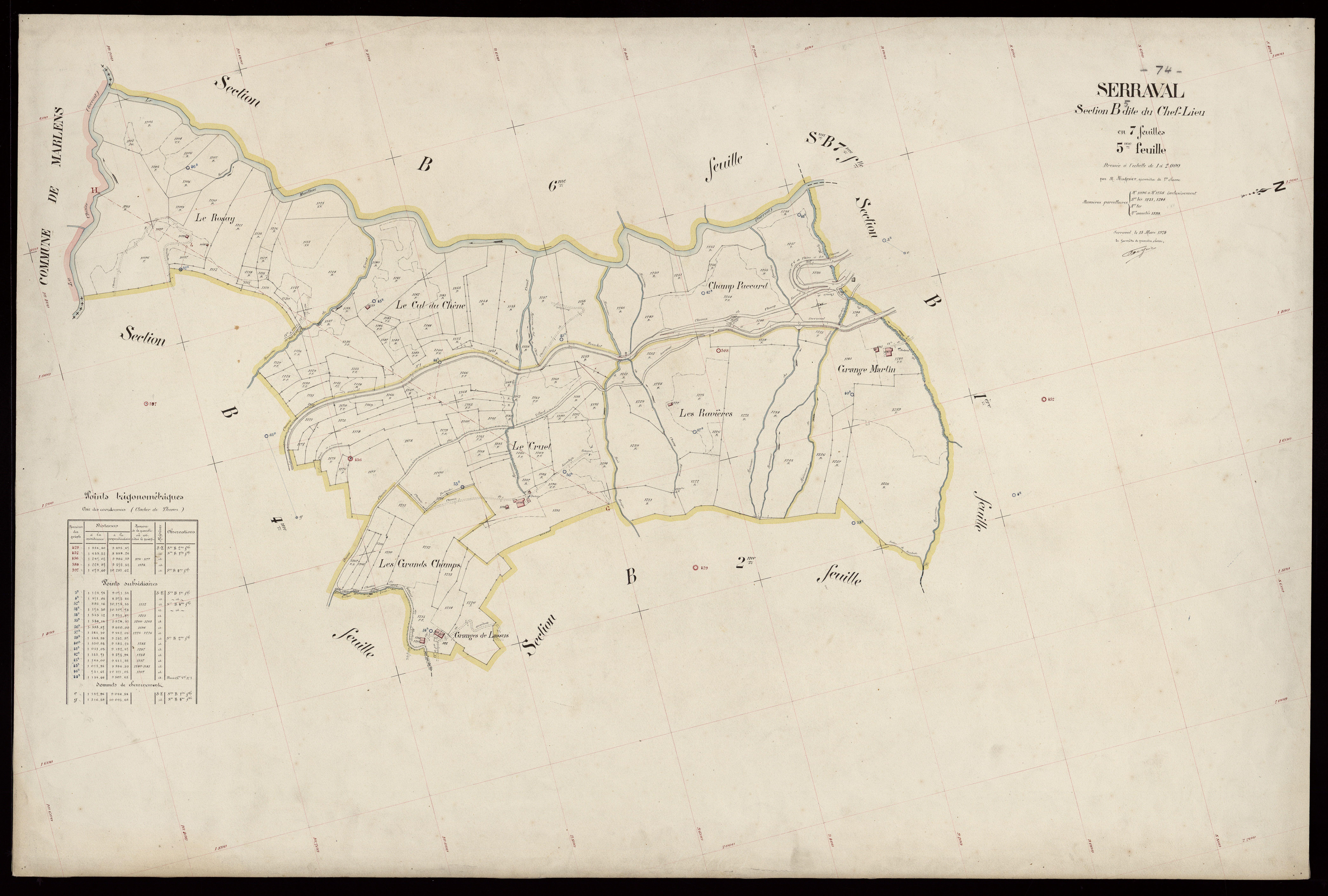 3 P 3 8200 - Feuille n° 6, parcelles n° 1259 à 1647 - 1er mai 1924