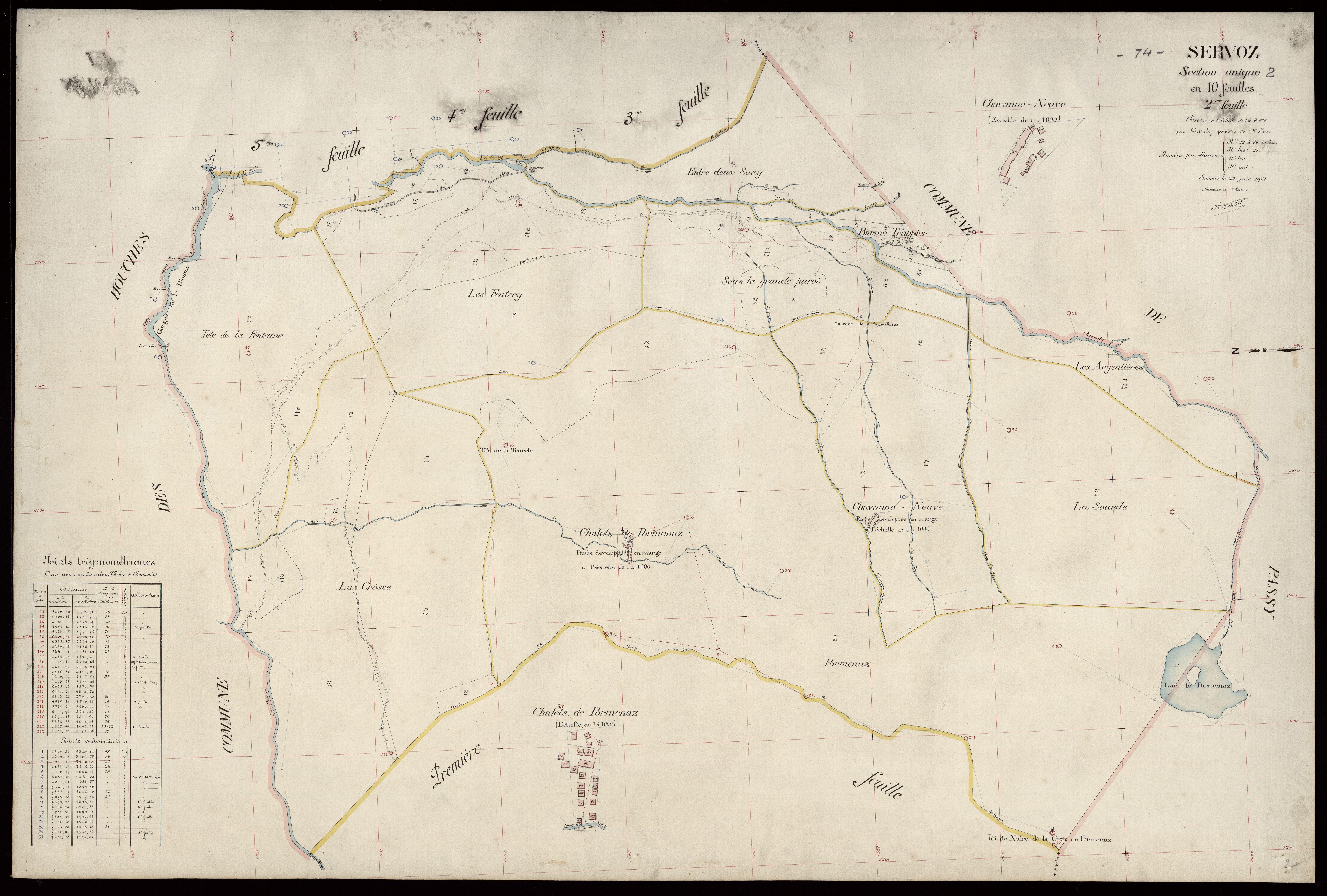 3 P 3 8206 - Feuille n° 3, parcelles n° 85 à 316 - 22 juin 1921