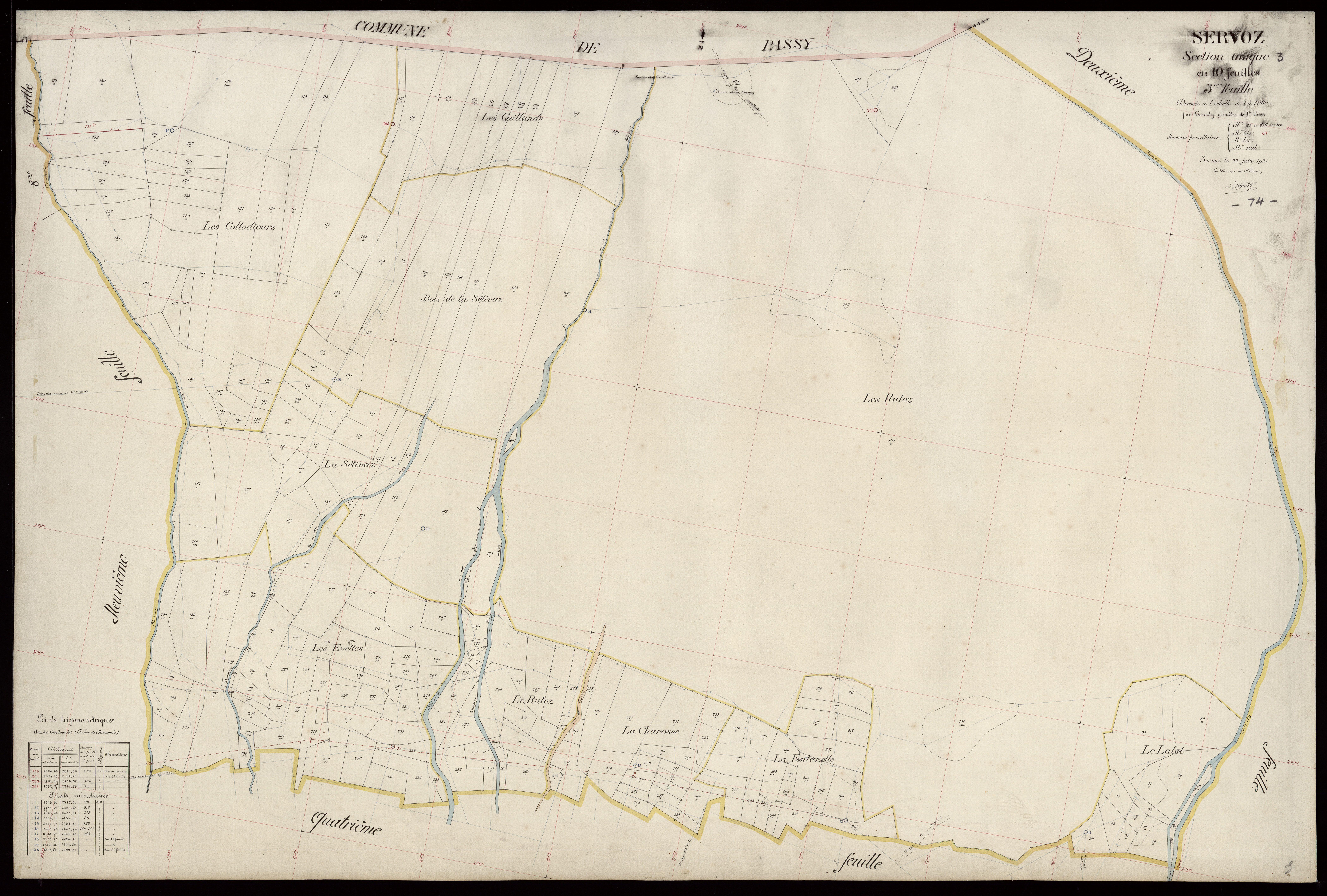 3 P 3 8207 - Feuille n° 4, parcelles n° 317 à 1058 - 22 juin 1921