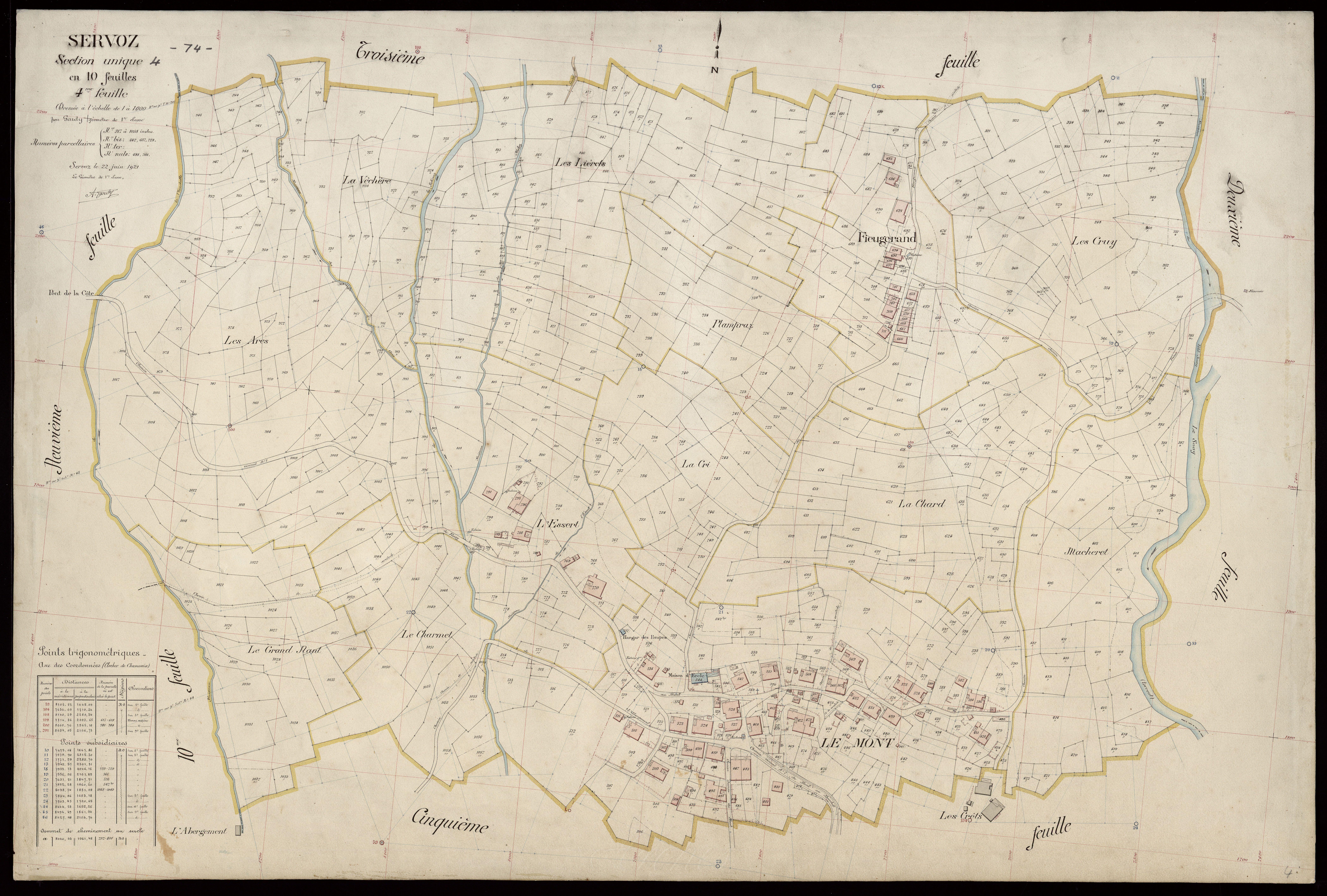 3 P 3 8208 - Feuille n° 5, parcelles n° 1059 à 1525 - 22 juin 1921