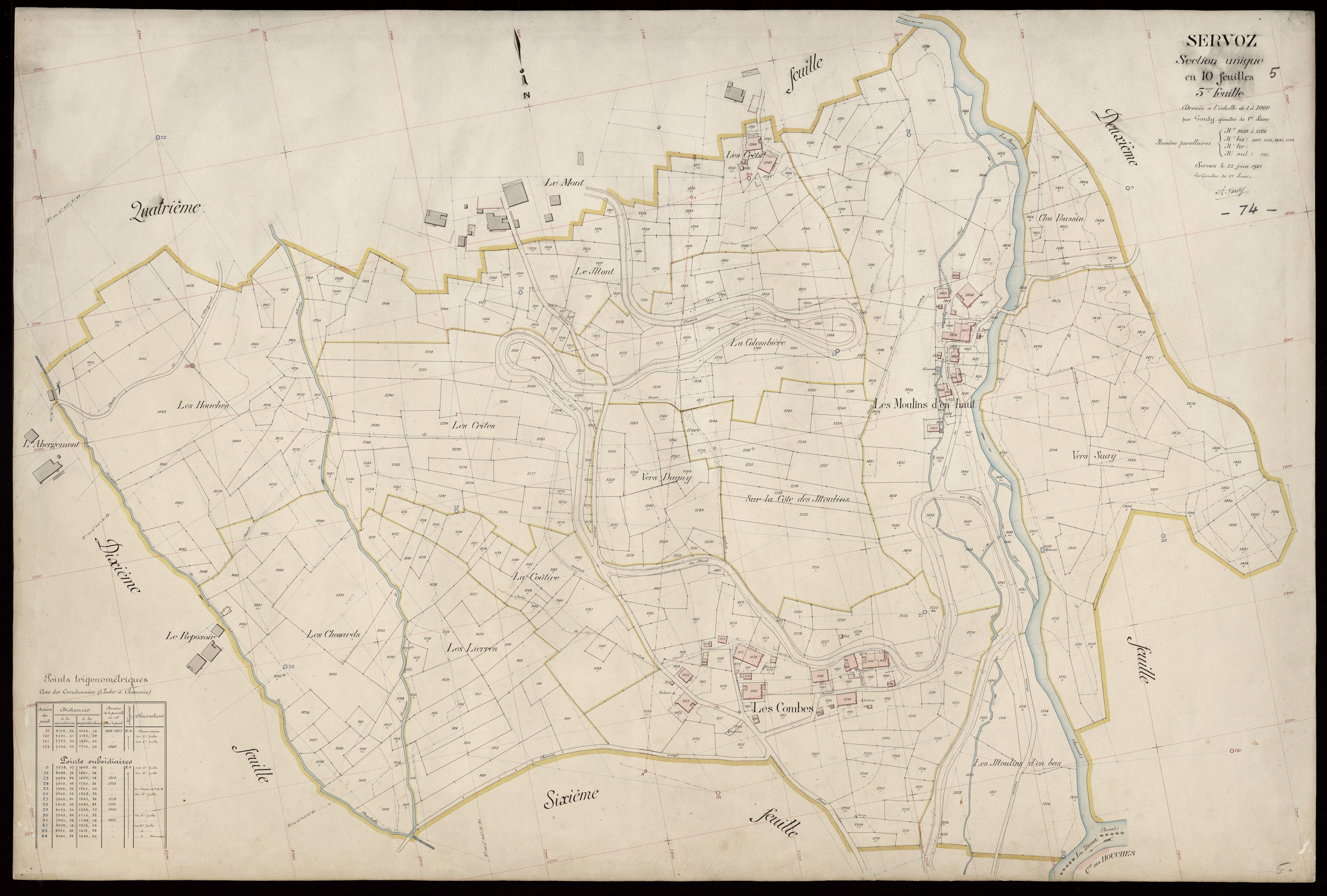 3 P 3 8209 - Feuille n° 6, parcelles n° 1526 à 1913 - 22 juin 1921