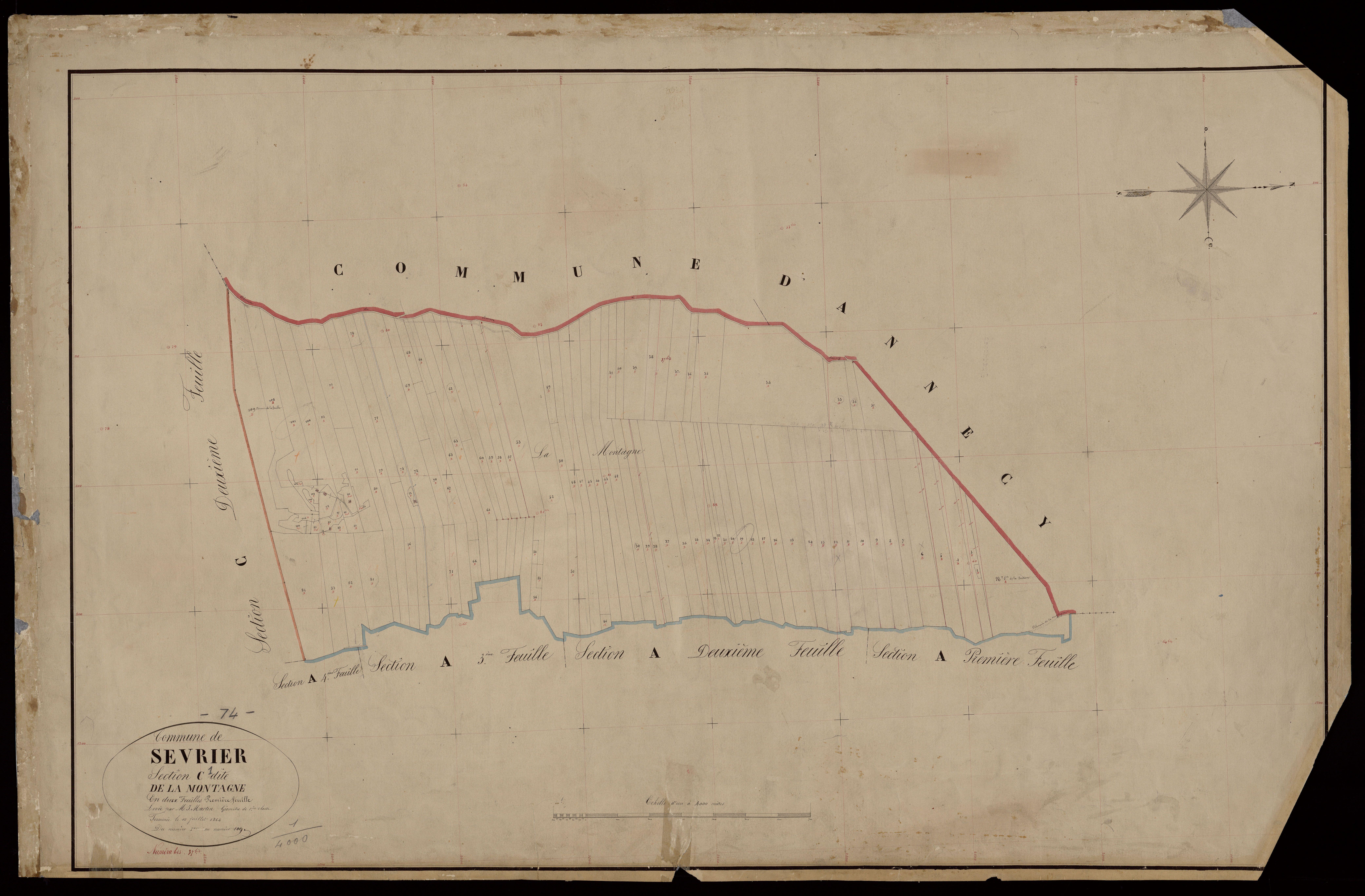 3 P 3 8229 - Feuille n° 2, parcelles n° 110 à 228 - 10 juillet 1864