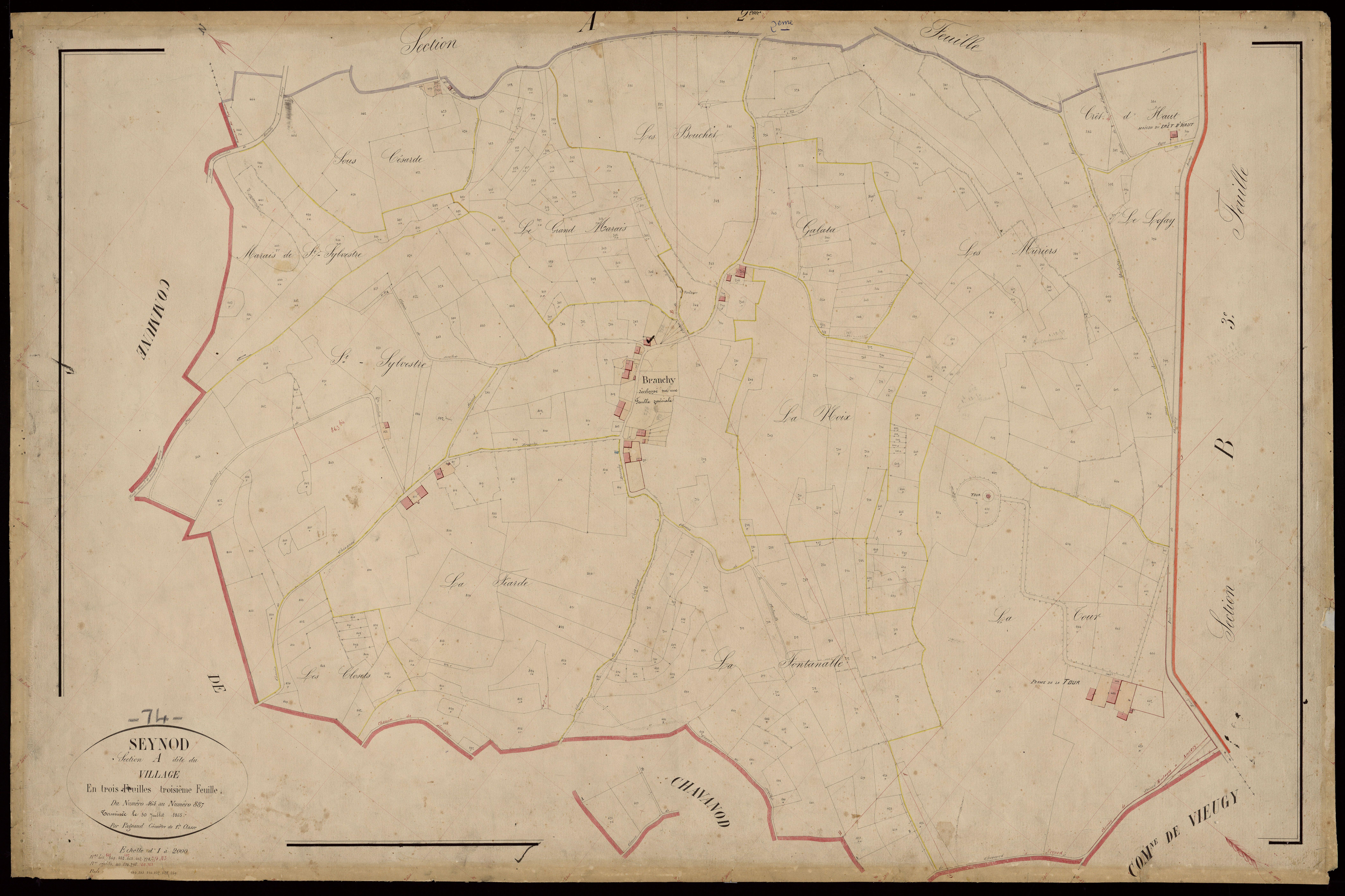 3 P 3 8235 - Feuille n° 3 bis, parcelles n° 336 à 360 et 754 à 804 -
