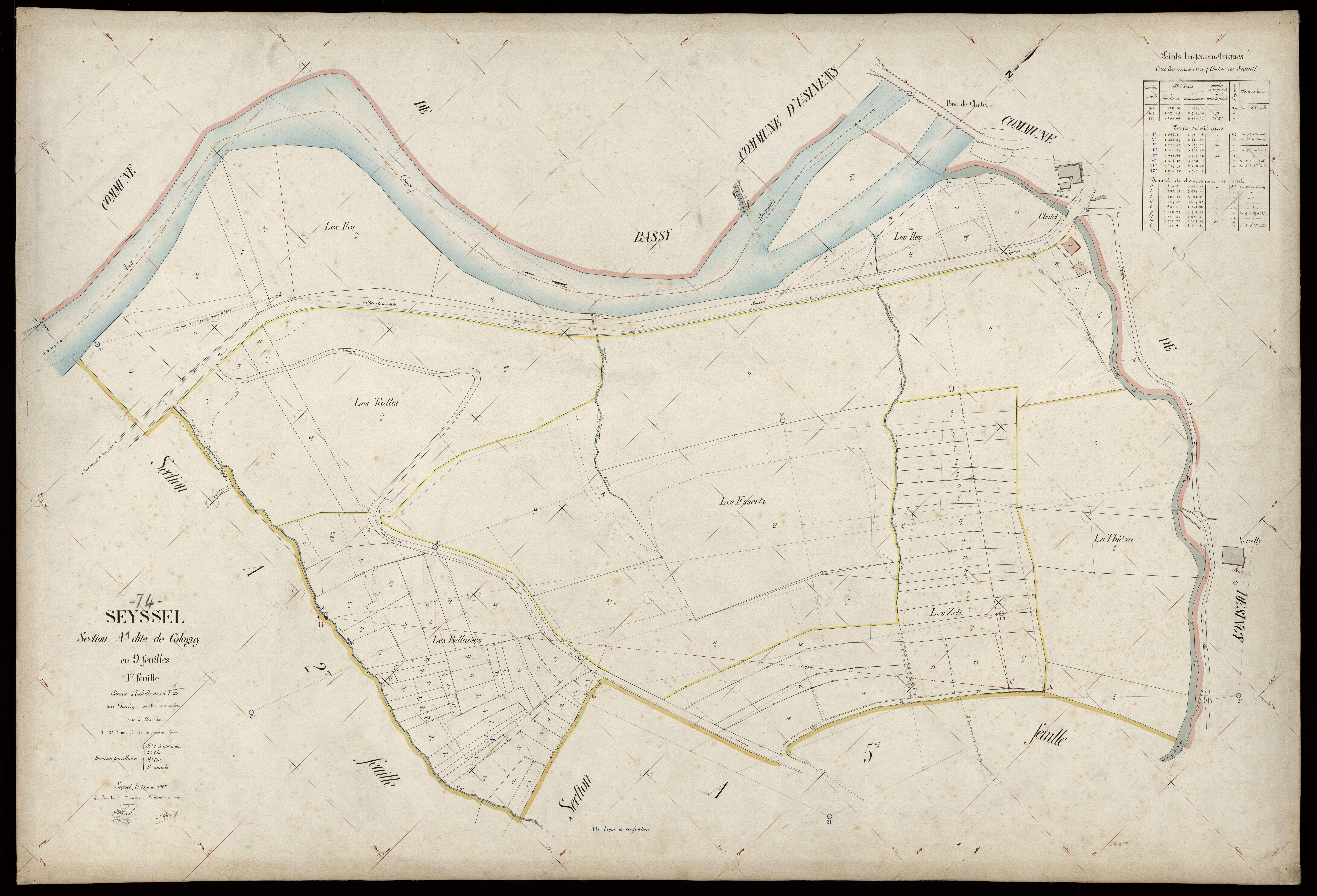 3 P 3 8241 - Feuille n° 2, parcelles n° 121 à 307 - 21 mai 1908