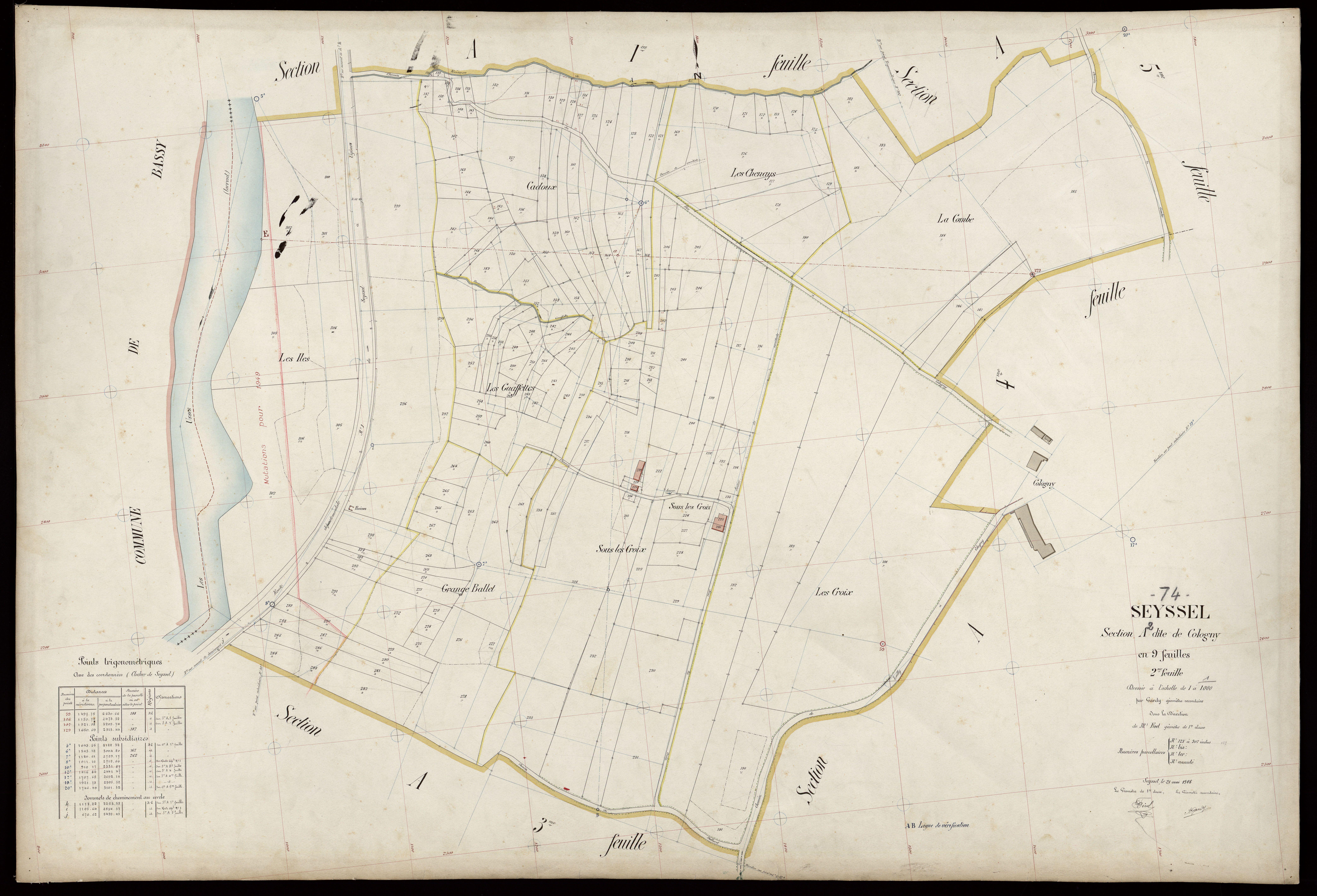3 P 3 8242 - Feuille n° 3, parcelles n° 308 à 491 - 21 mai 1908