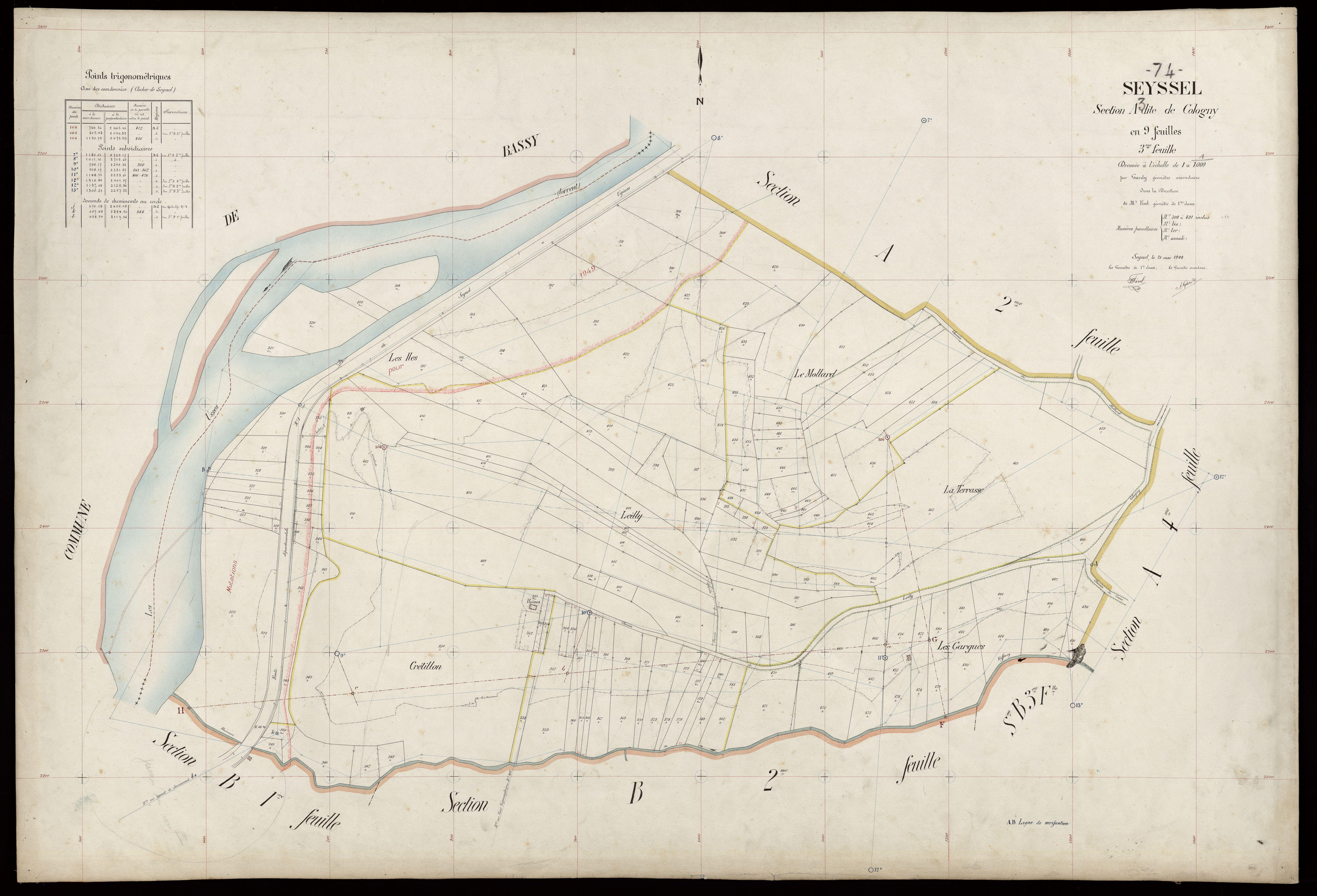 3 P 3 8243 - Feuille n° 4, parcelles n° 492 à 881 - 21 mai 1908