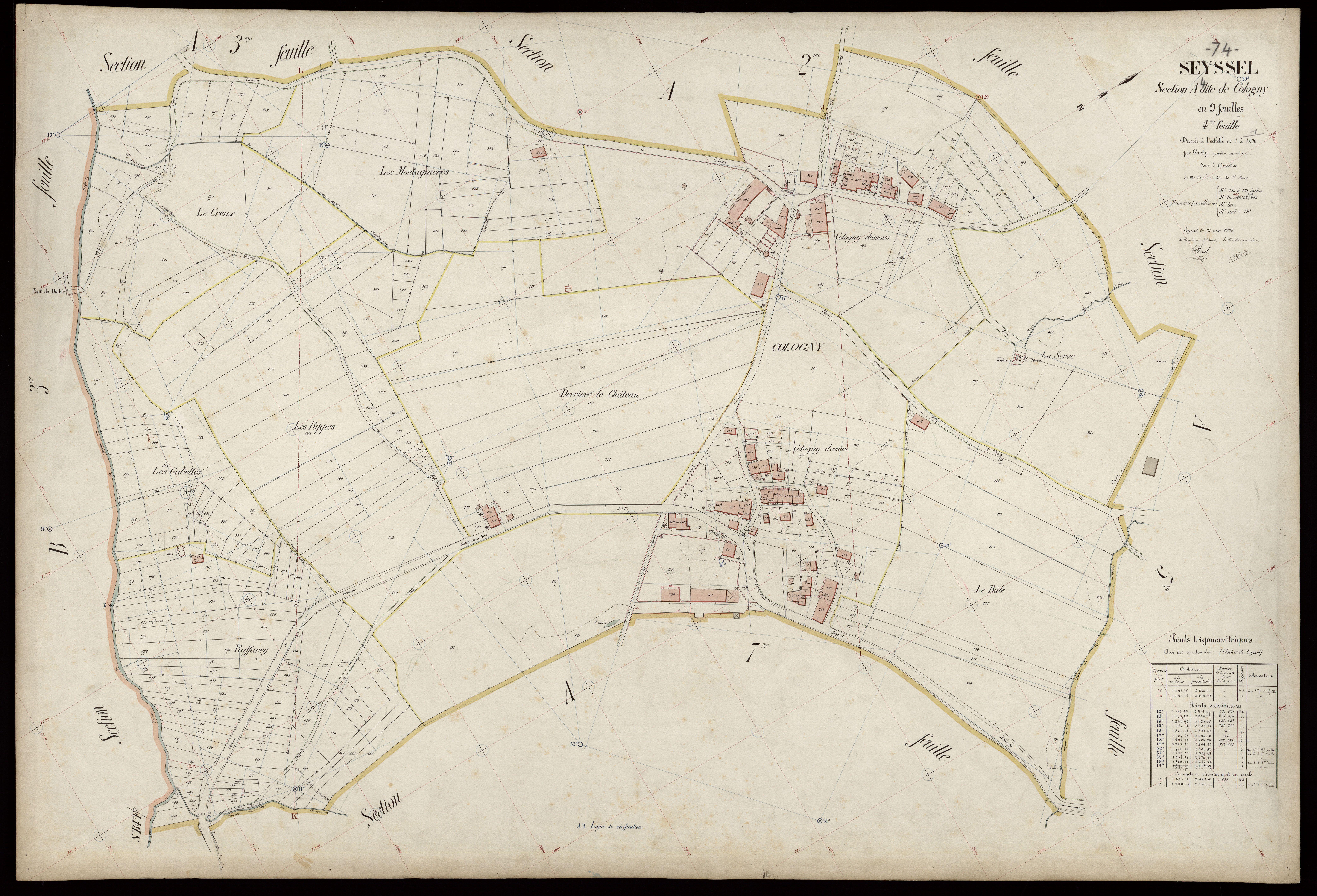 3 P 3 8244 - Feuille n° 5, parcelles n° 882 à 1090 - 21 mai 1908