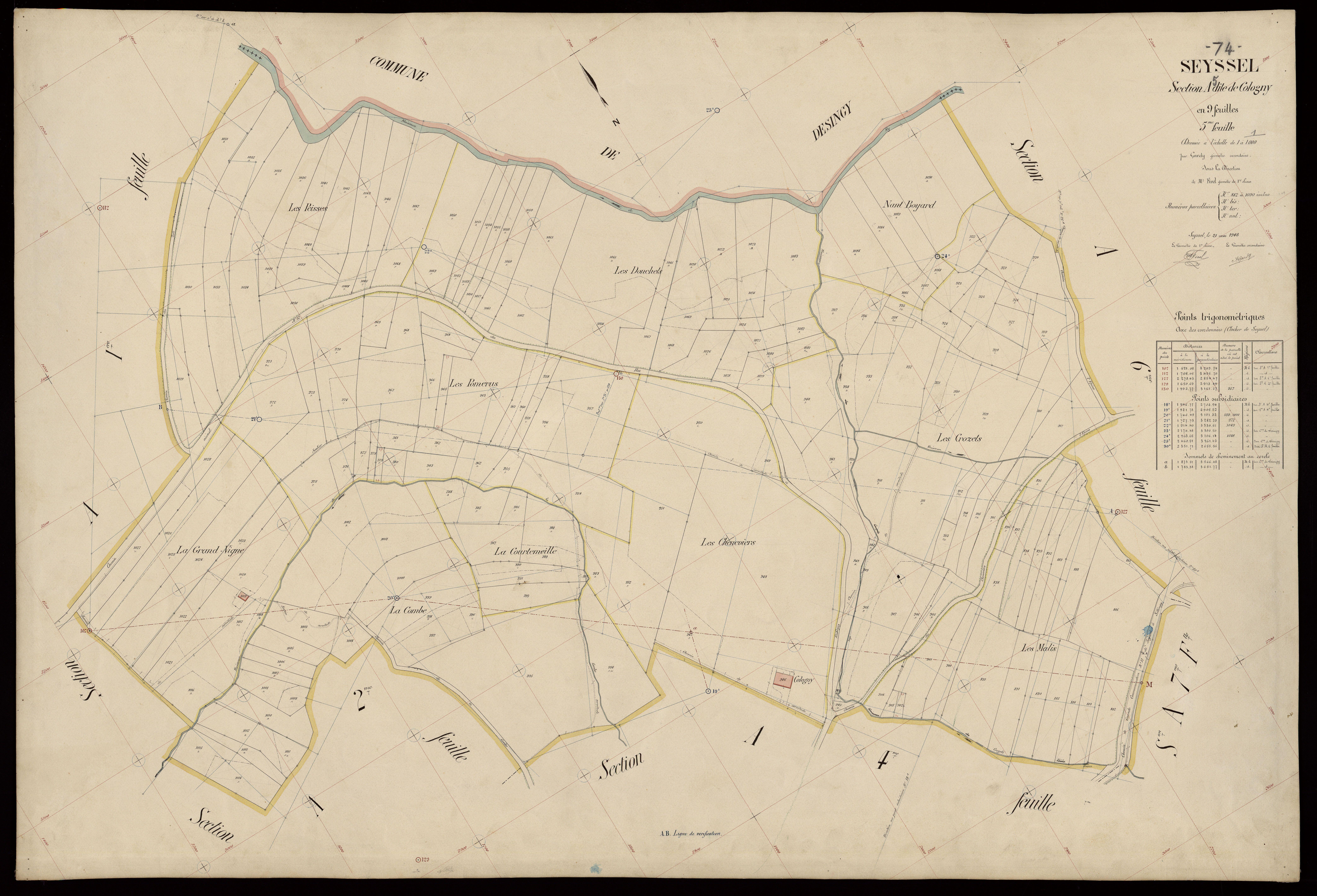 3 P 3 8245 - Feuille n° 6, parcelles n° 1091 à 1260 - 21 mai 1908